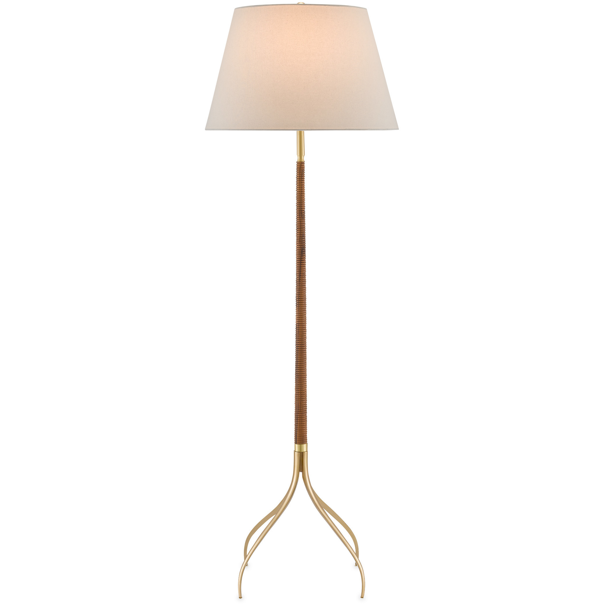 Circus 66.5 inch 150 watt Natural and Brushed Brass Floor Lamp Portable Light