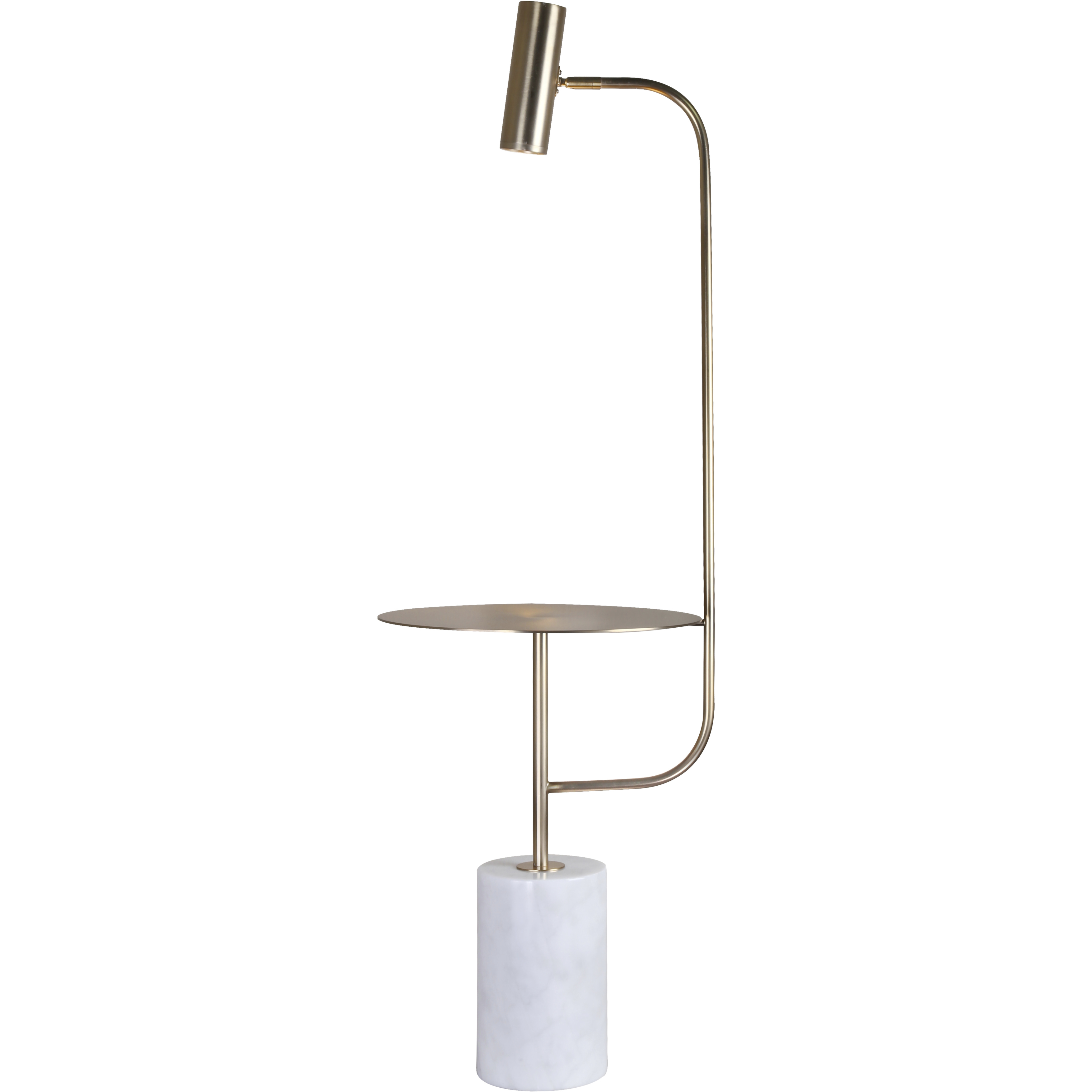 FL27 Series 18 inch 60 watt White and Brass Table Lamp Portable Light