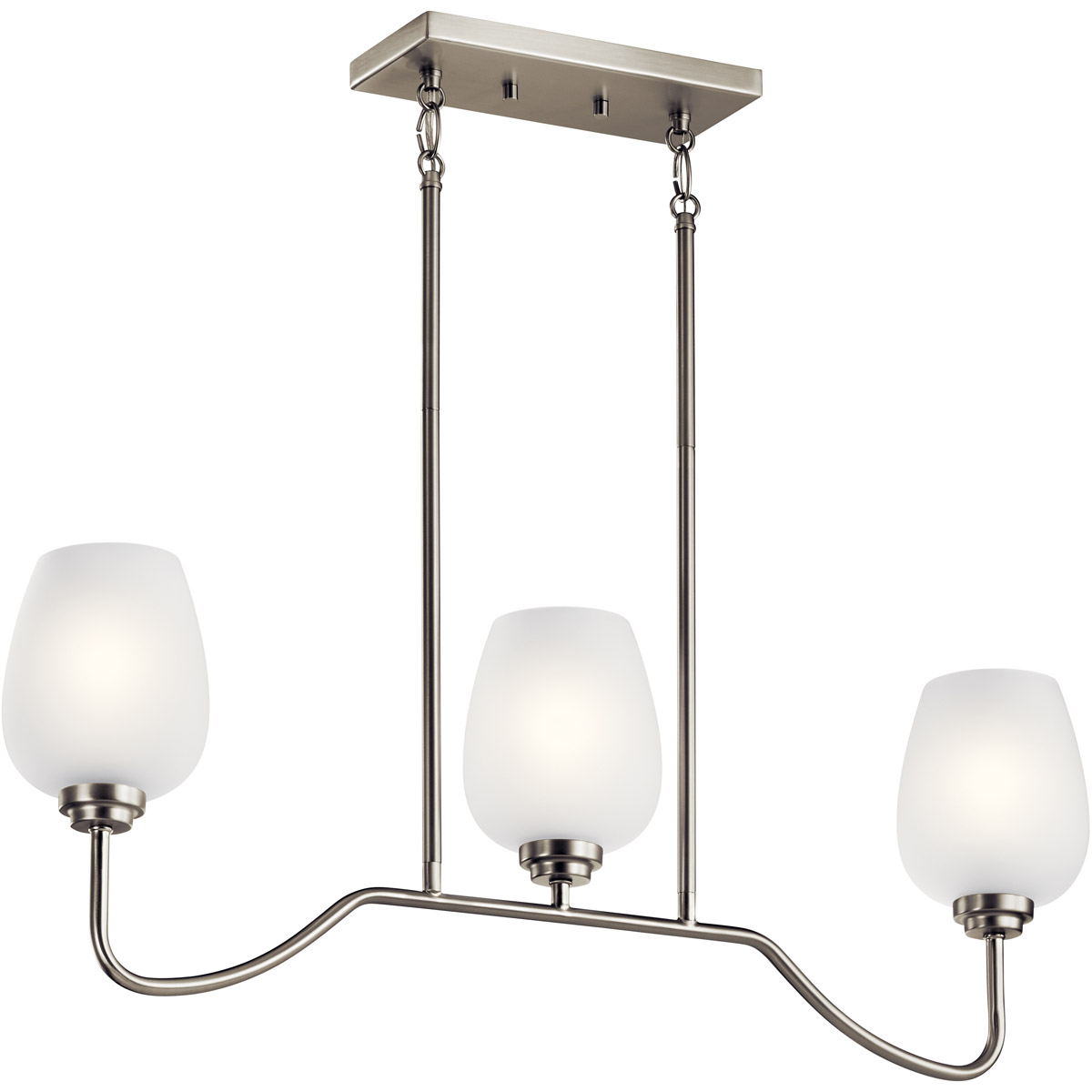 Valserrano 3 Light 5 inch Brushed Nickel Chandelier Linear Ceiling Light, Single