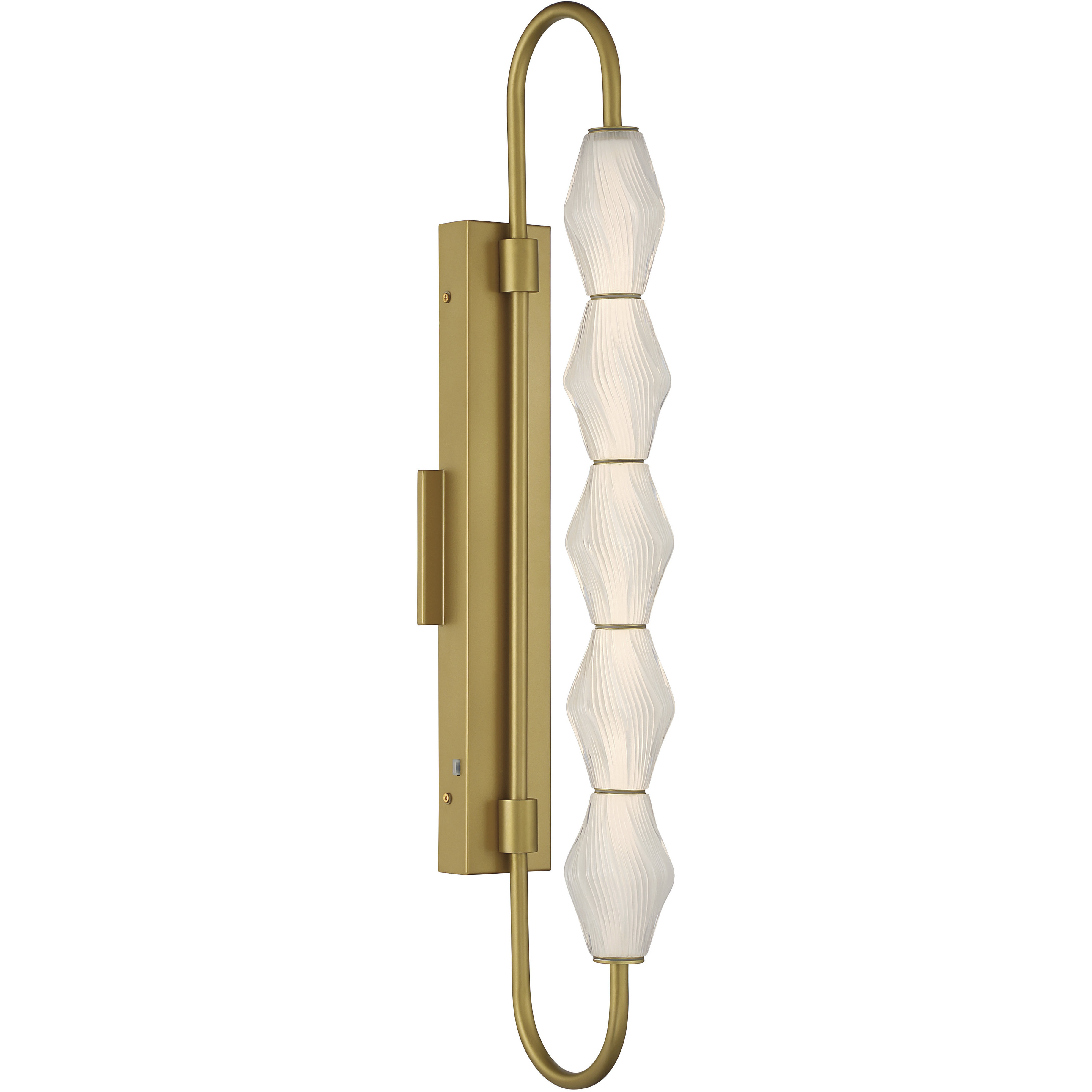 Geode 5 Light 31.75 inch Satin Brushed Gold Outdoor Wall Light
