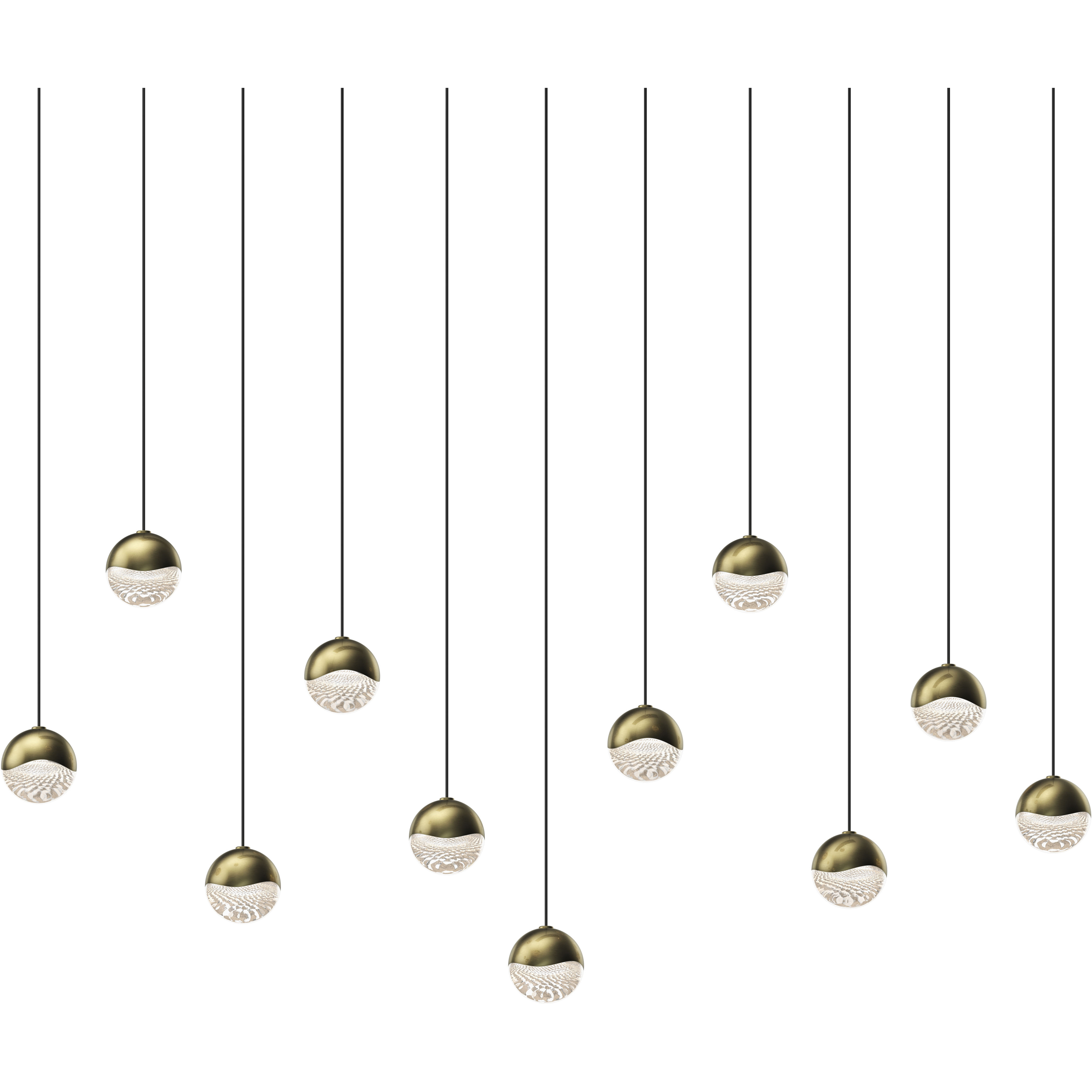 Grapes LED 36.25 inch Brass Pendant Ceiling Light in Small