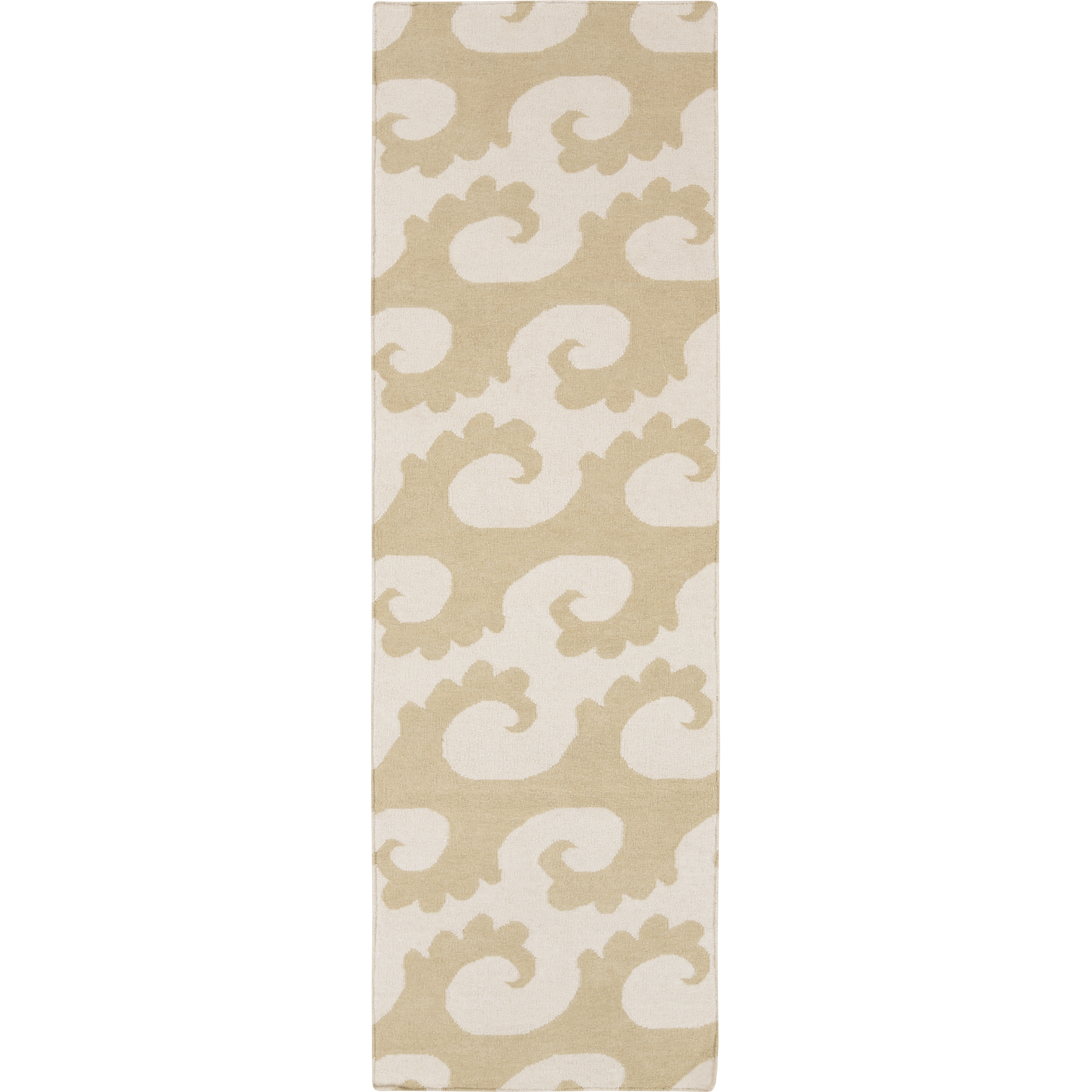 Yacht Club 96 X 30 inch Khaki, Cream Rug