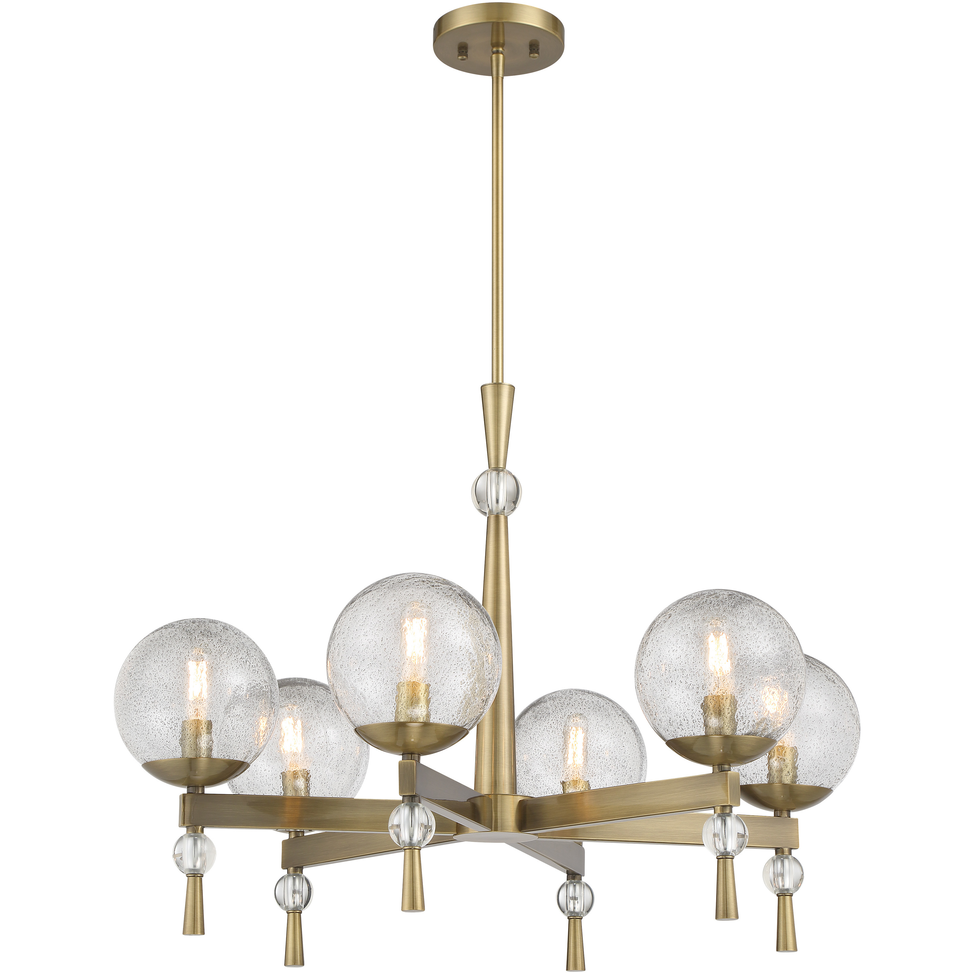 Populuxe 6 Light 28 inch Oxidized Aged Brass Chandelier Ceiling Light