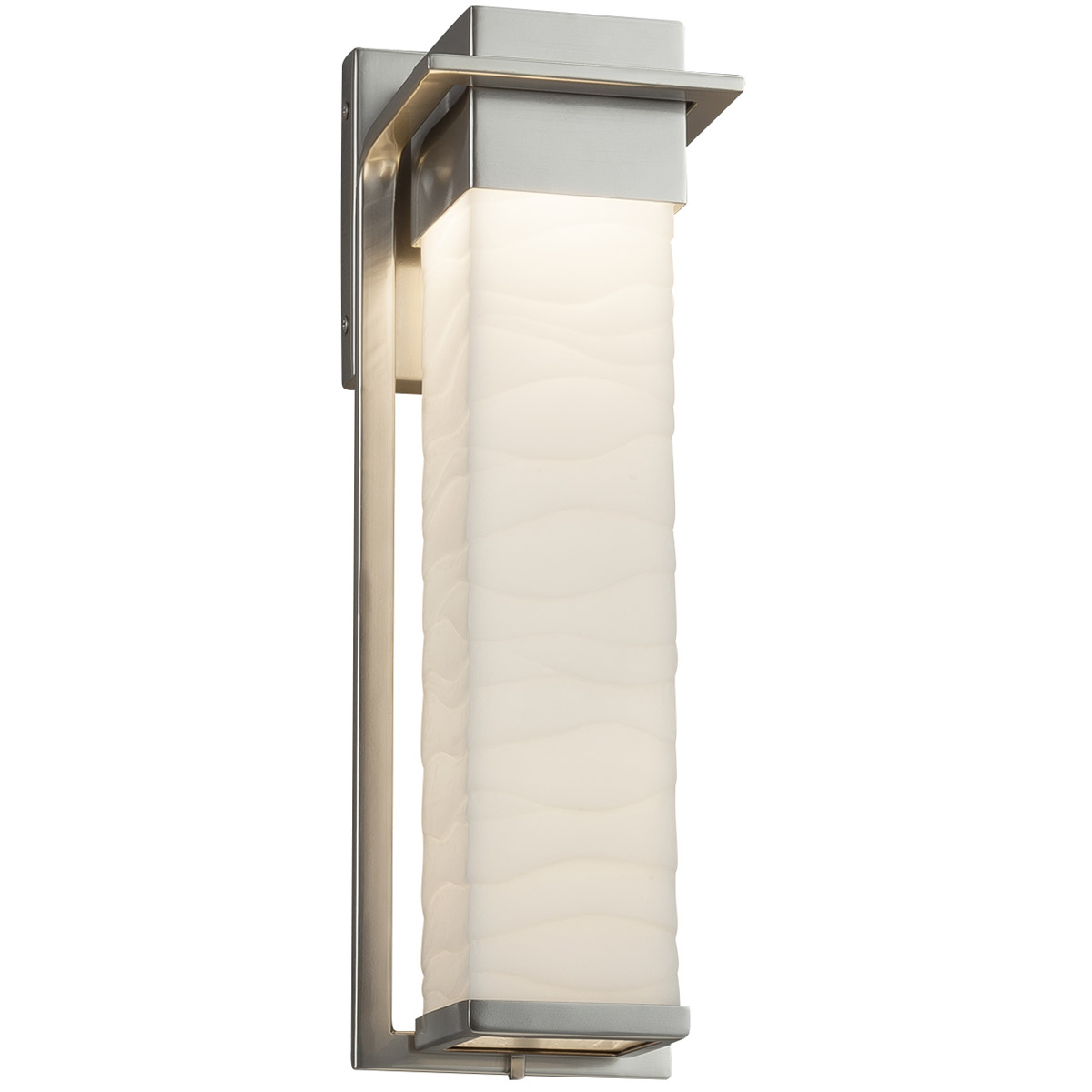 Porcelina 16.5 inch Brushed Nickel Outdoor Wall Sconce