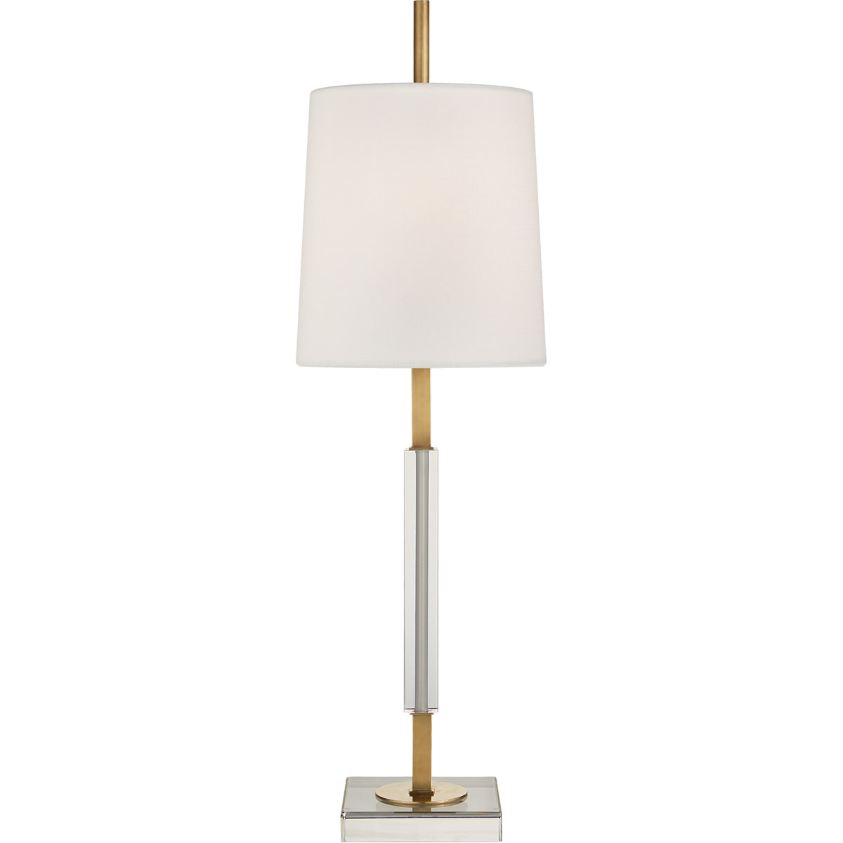 Thomas O'Brien Lexington 31.75 inch 60 watt Hand-Rubbed Antique Brass with Crystal Table Lamp Portable Light, Medium