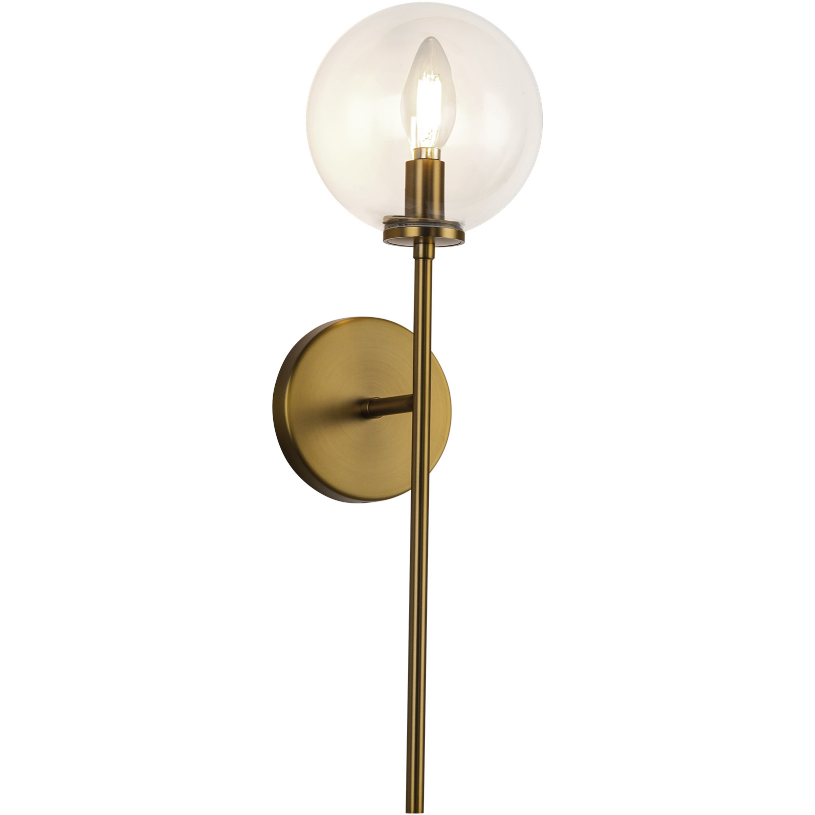 Alora Mood Cassia 1 Light 6 inch Aged Gold Wall/Vanity Light Wall Light in Clear Glass