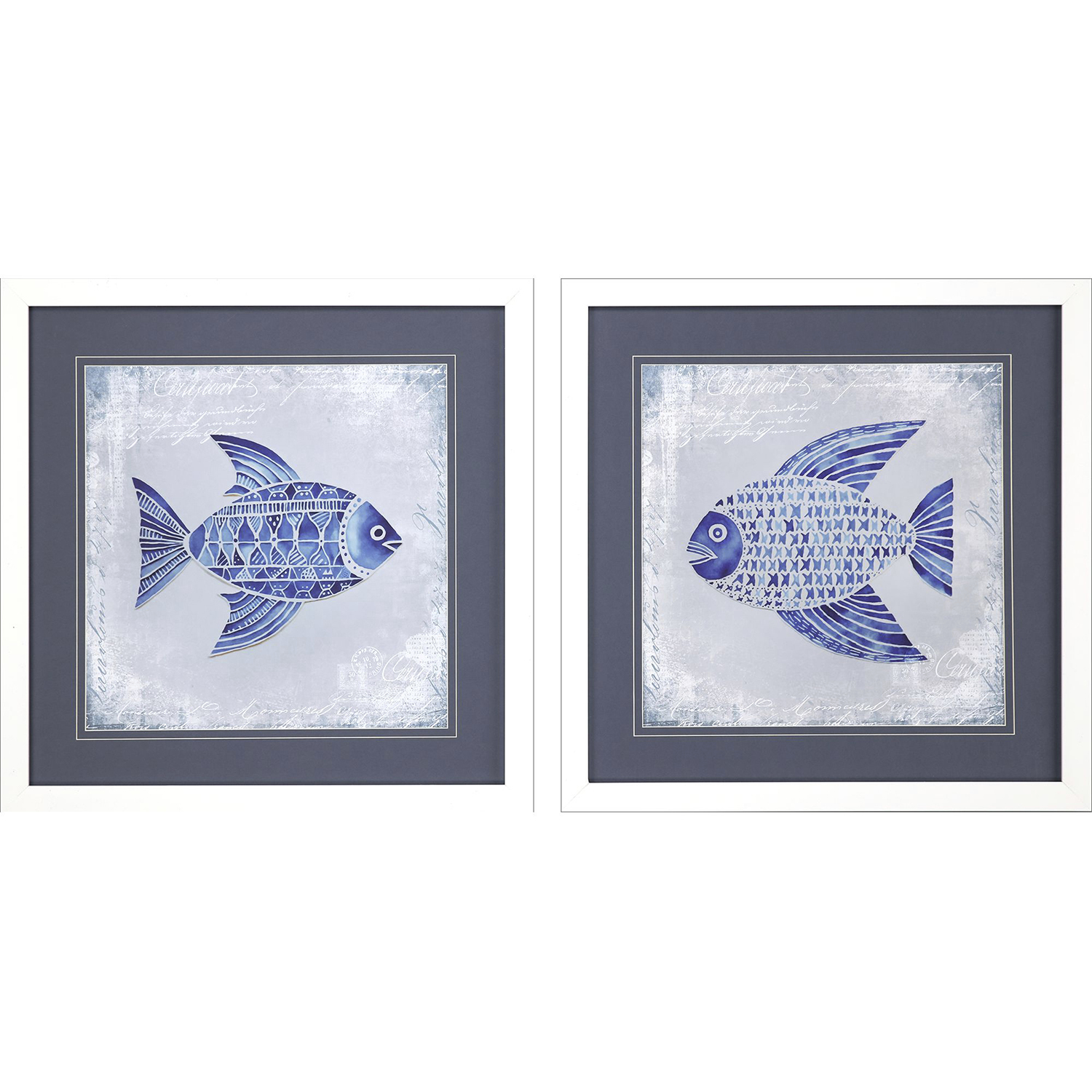 Animals Blue and Gray Framed Art, Propac