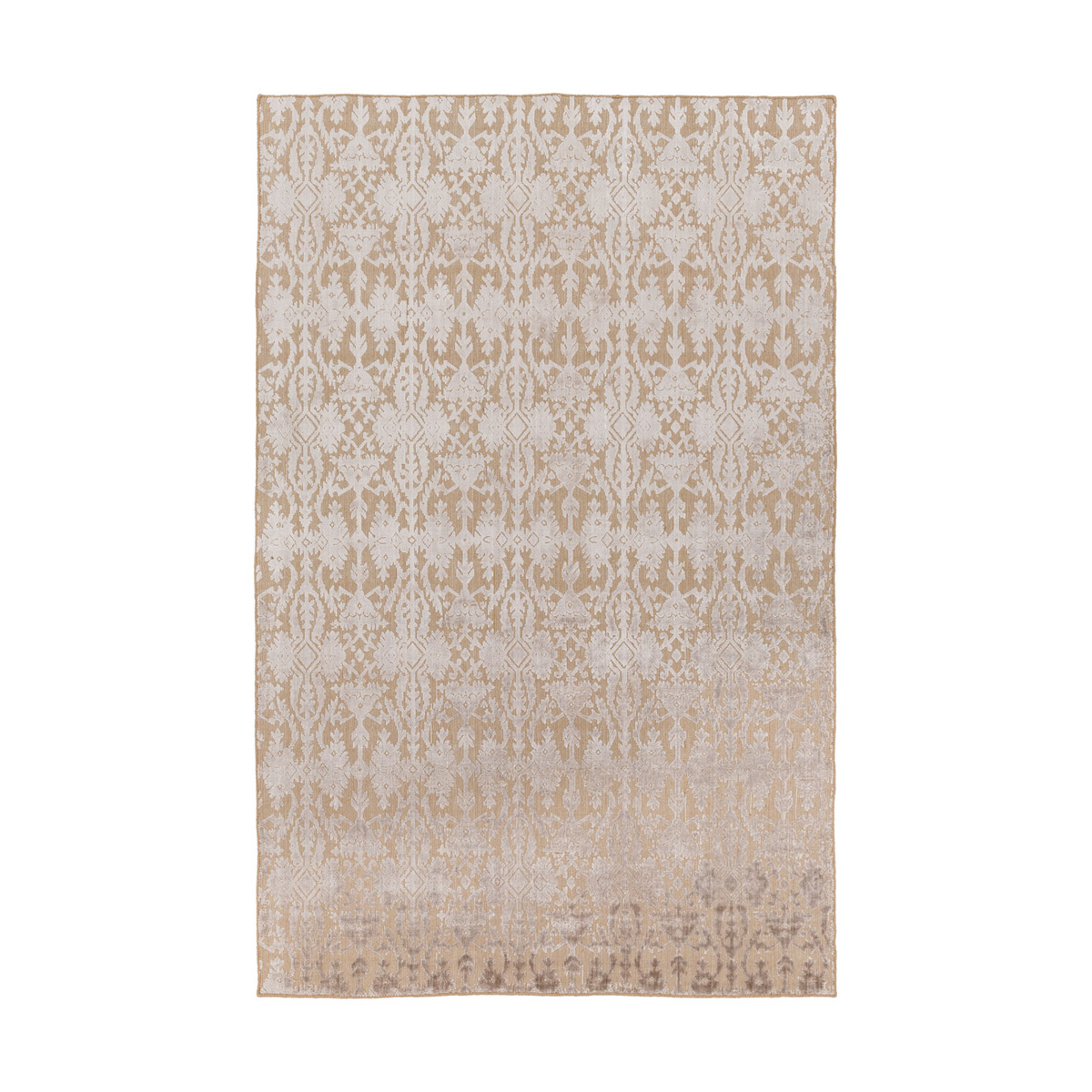 Norval 108 X 72 inch Tan/Light Gray Rugs, Viscose and Wool