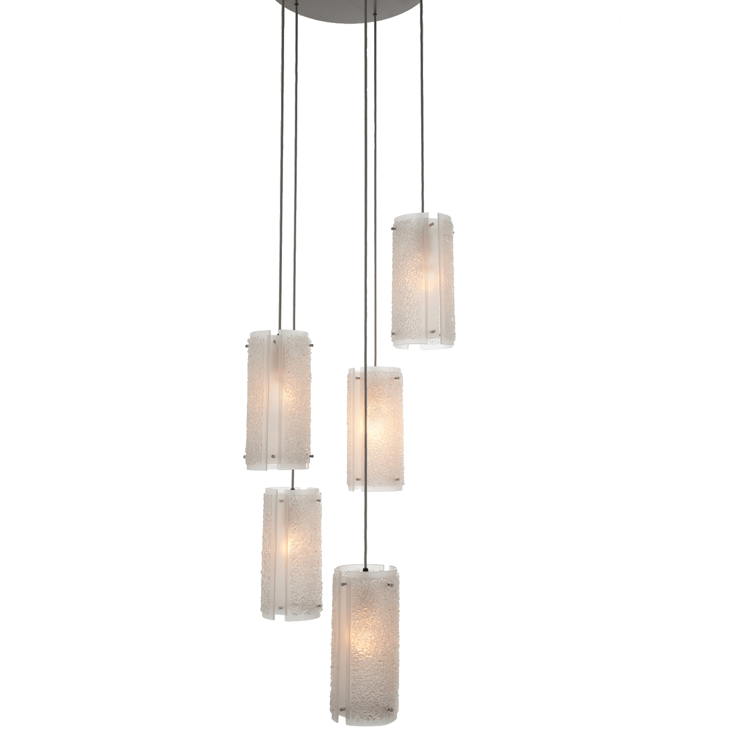 Textured Glass 11 Light 33.4 inch Matte Black Chandelier Ceiling Light, Round Multi-Port