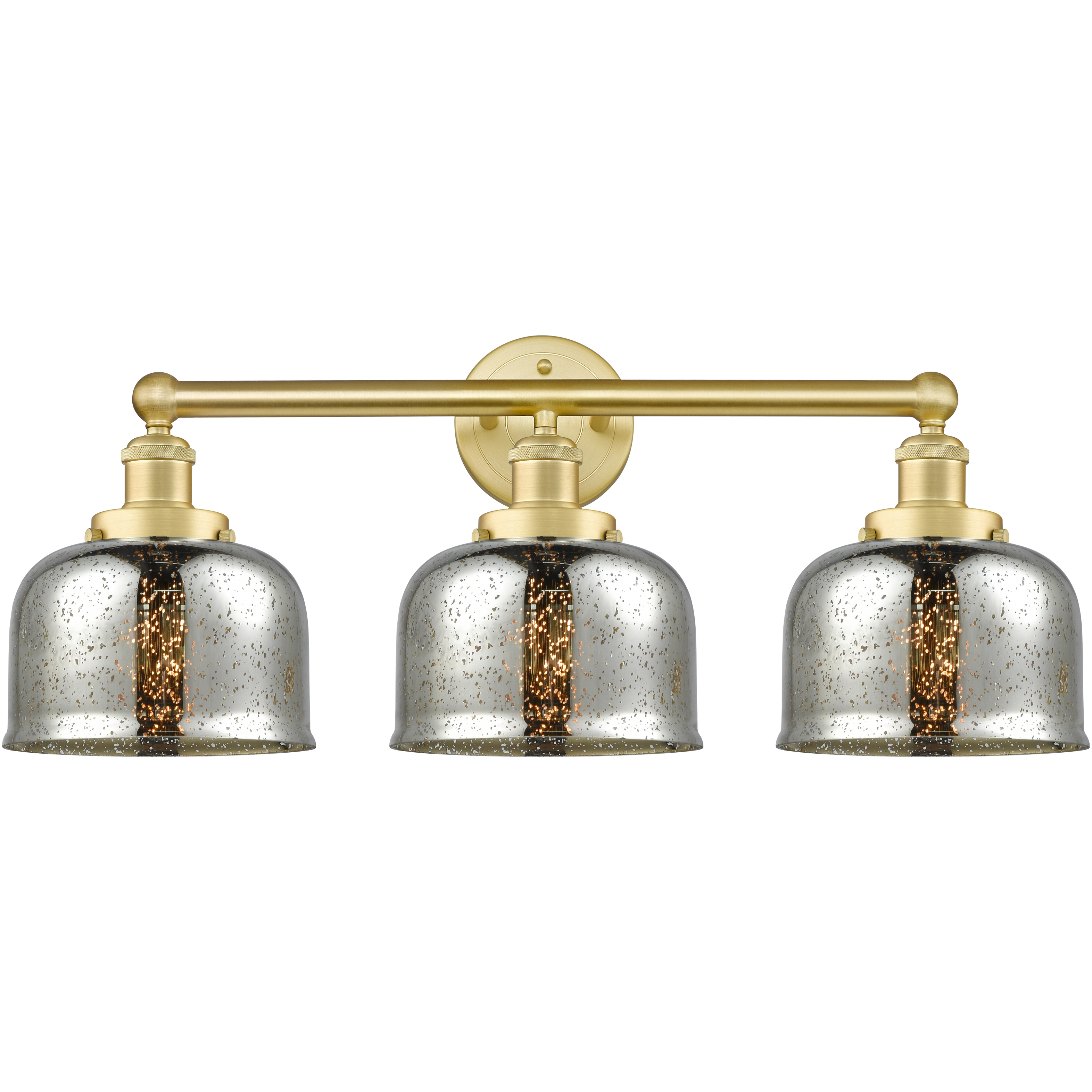 Bell 3 Light 24.5 inch Satin Gold Bath Vanity Light Wall Light in Silver Plated Mercury