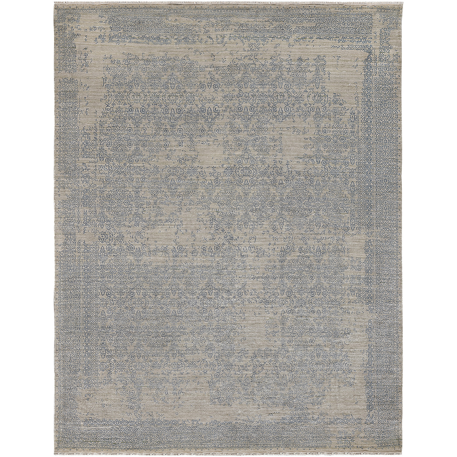 Bayburt 36 X 24 inch Charcoal / Light Beige Handmade Rug