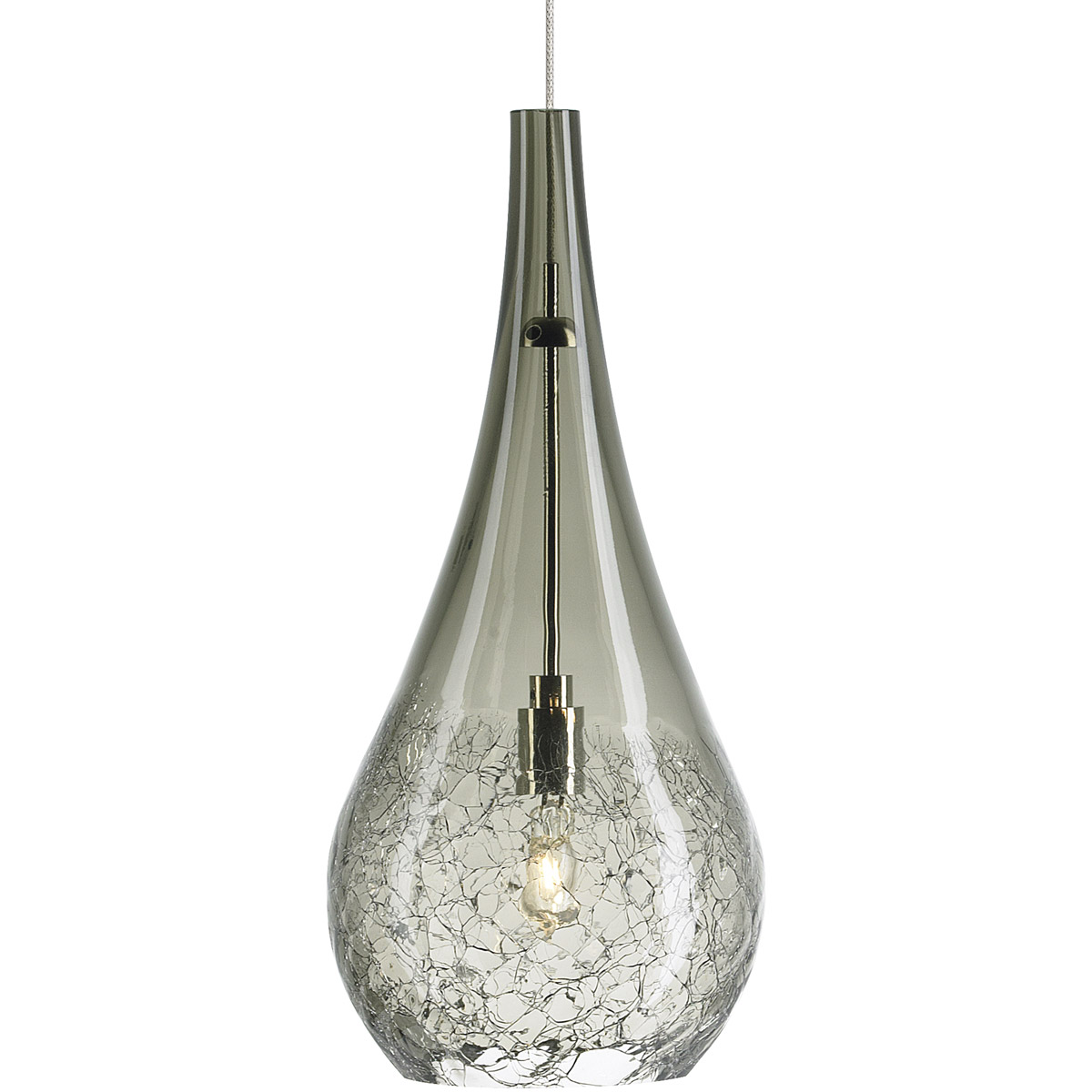 Sean Lavin Seguro 1 Light 12 Satin Nickel Low-Voltage Pendant Ceiling Light in FreeJack, Smoke Glass