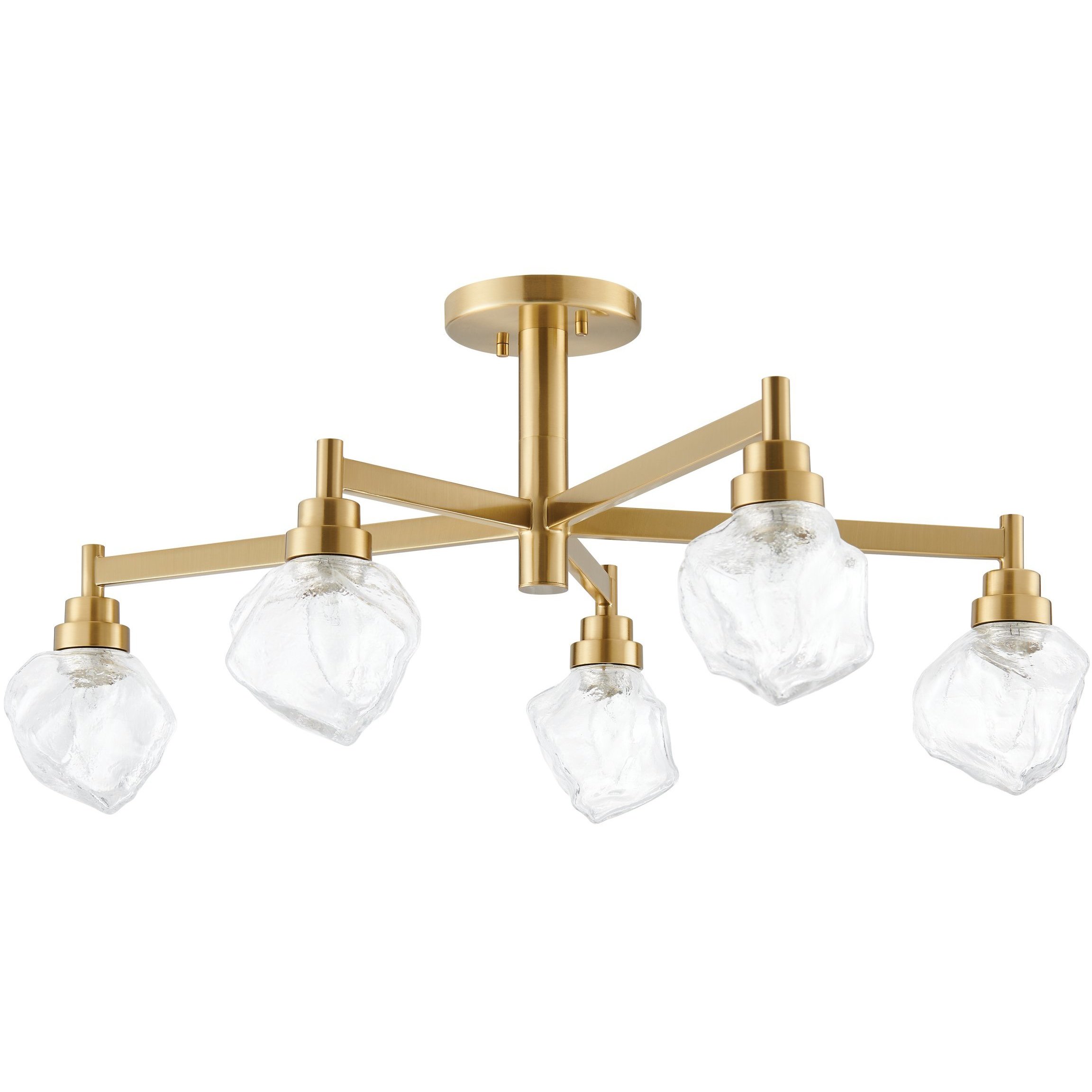 Lillyanna 5 Light 24 inch Brushed Gold Semi-Flush Mount Ceiling Light