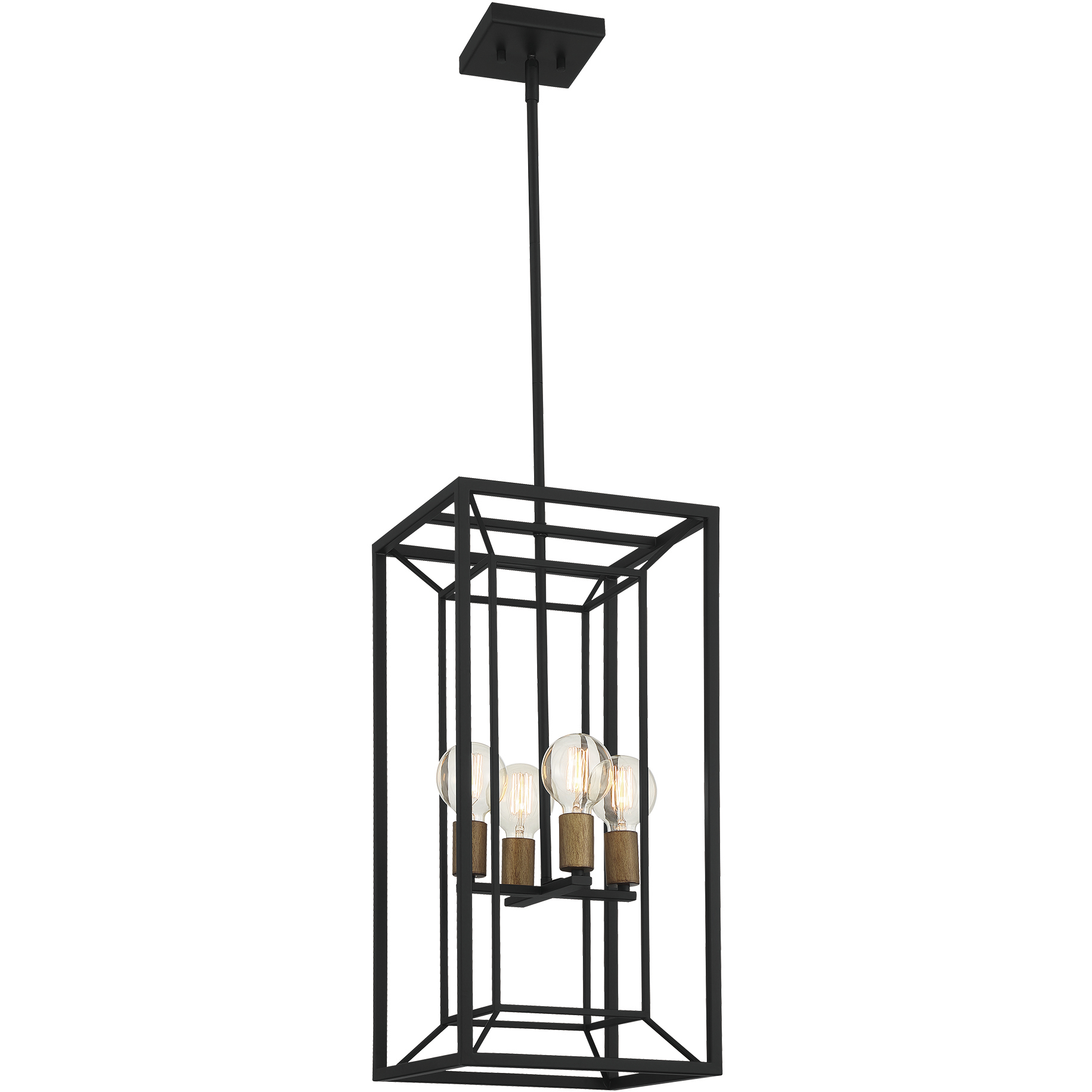 Within 4 Light 12 inch Matte Black Pendant Ceiling Light
