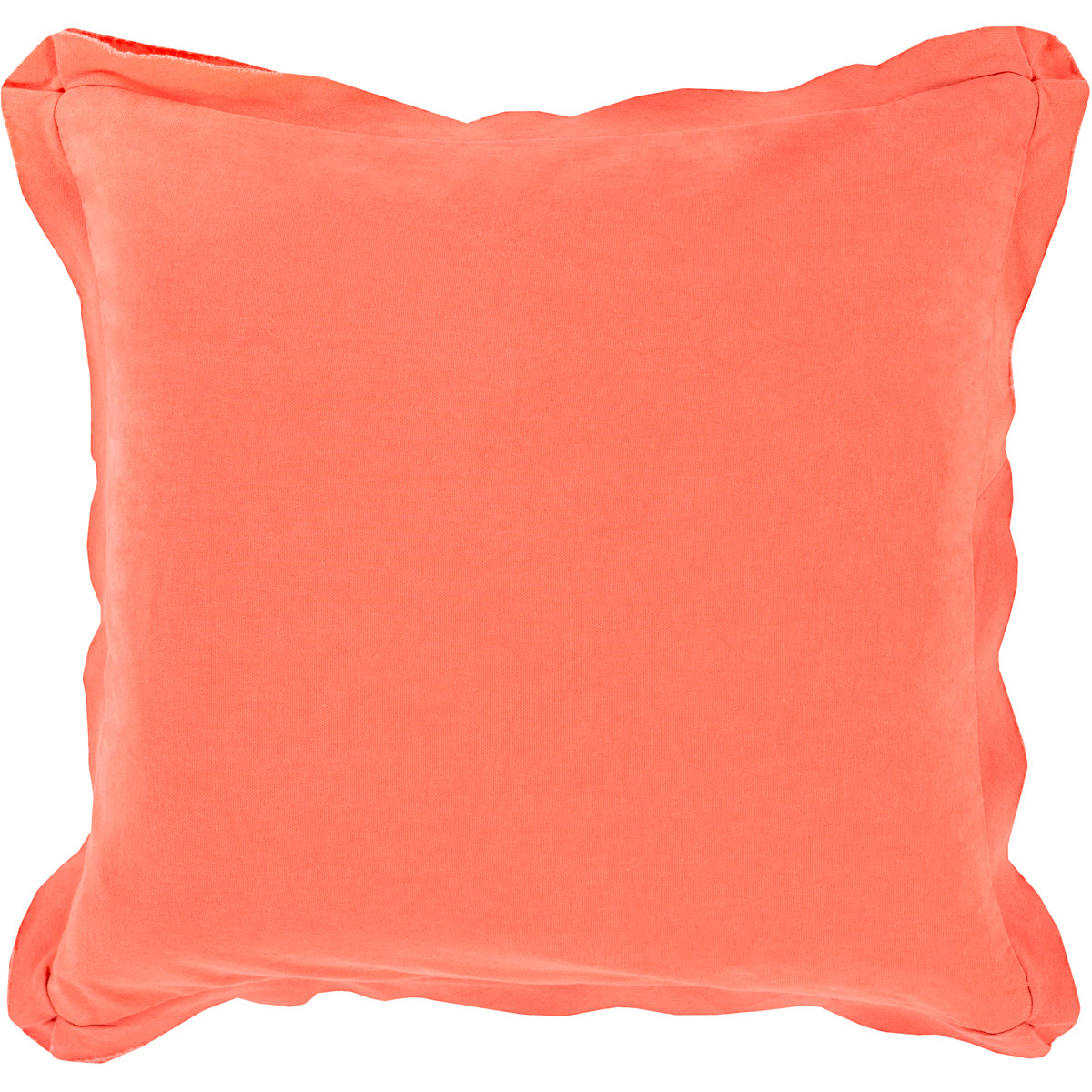 Triple Flange 18 X 18 inch Orange Pillow Cover