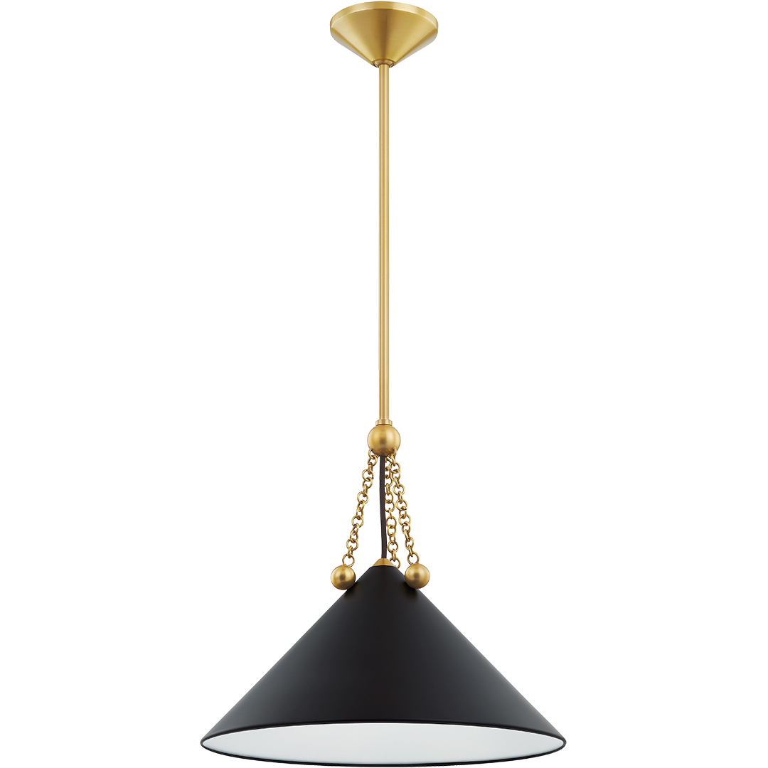 Kalea 1 Light 16.25 inch Aged Brass and Soft Black Pendant Ceiling Light