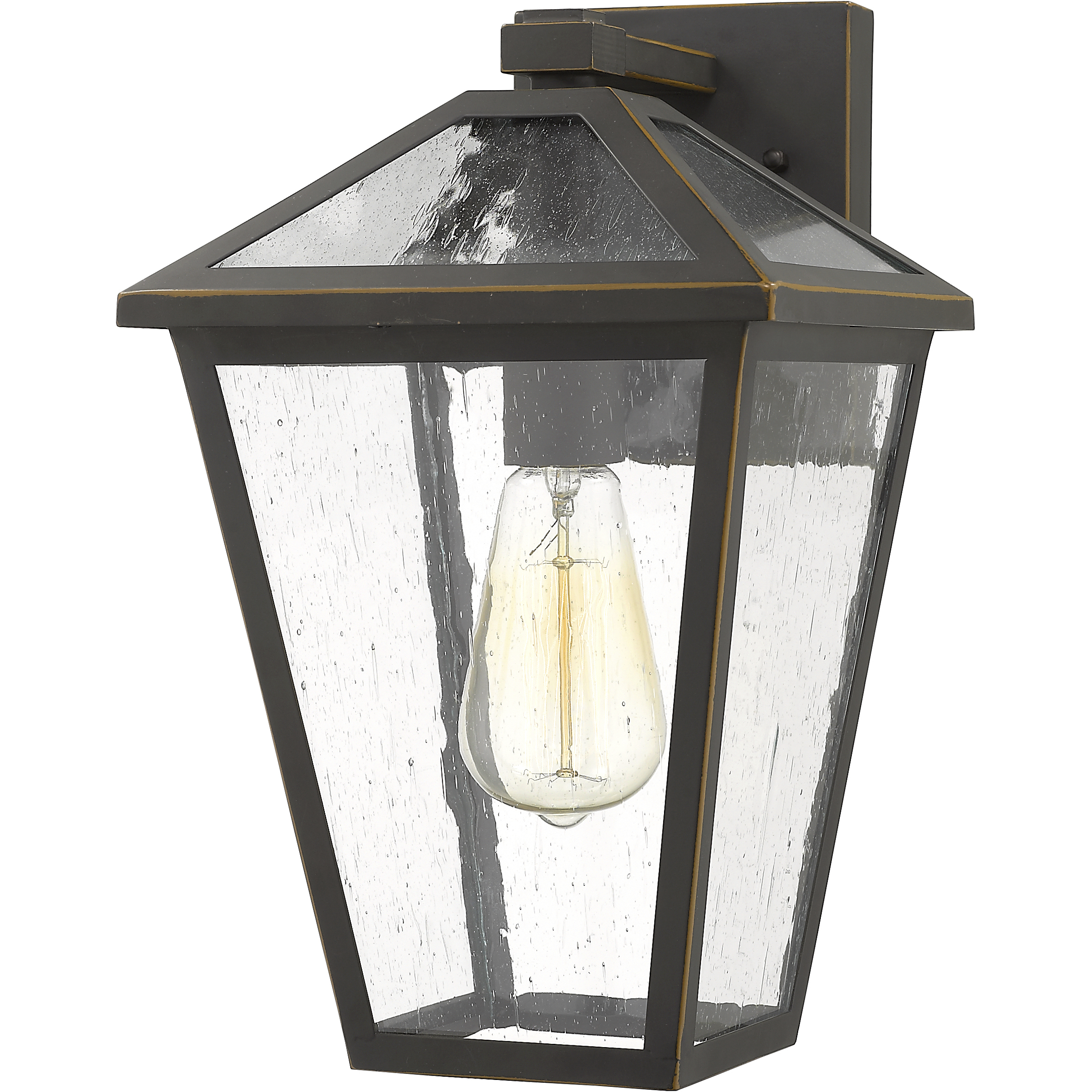 Talbot 1 Light 13.25 inch Oil Rubbed Bronze Outdoor Wall Light in Seedy Glass