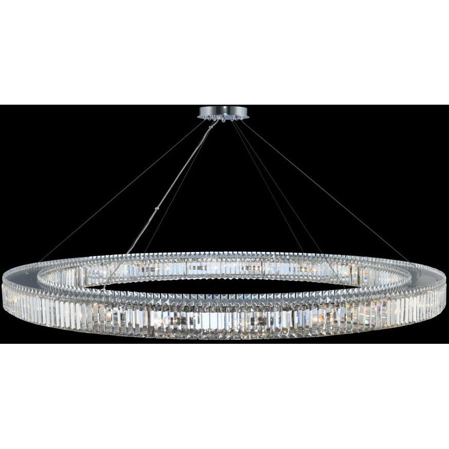 Rondelle 20 Light 72 inch Chrome Pendant Ceiling Light