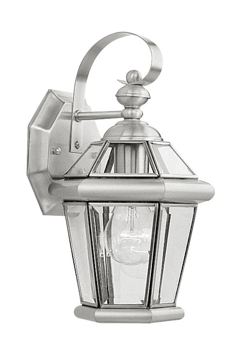Georgetown 1 Light 12 inch Brushed Nickel Outdoor Wall Lantern