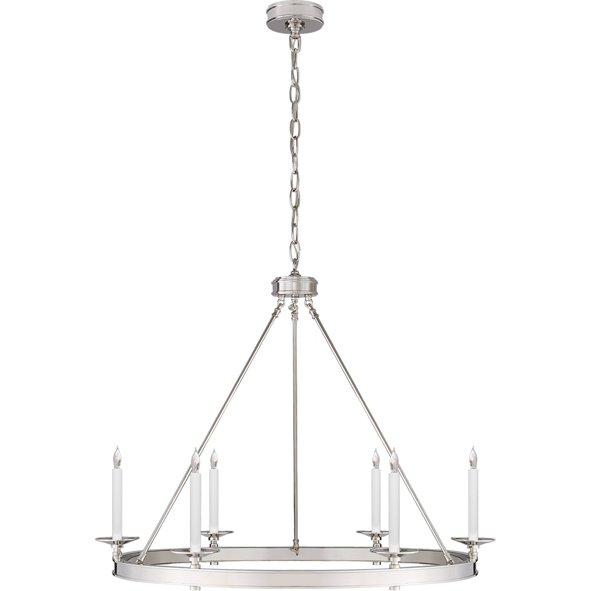 Chapman & Myers Launceton 6 Light 36 inch Polished Nickel Ring Chandelier Ceiling Light