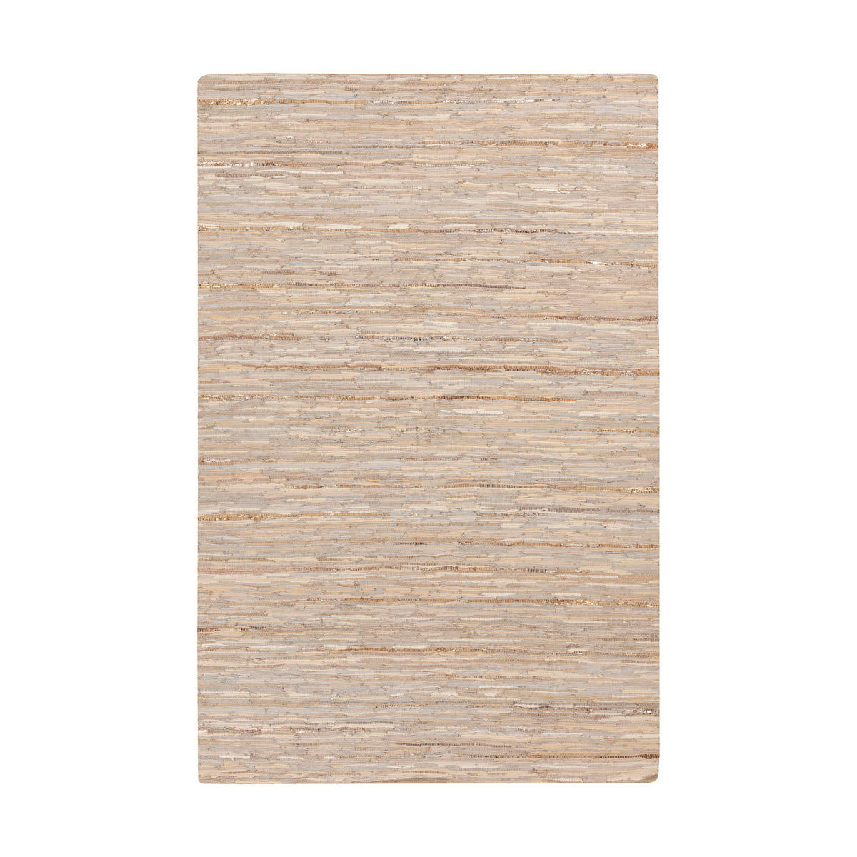 Anthracite 36 X 24 inch Cream/Khaki/Pale Blue/Metallic - Silver Rugs in 2 x 3, Leather