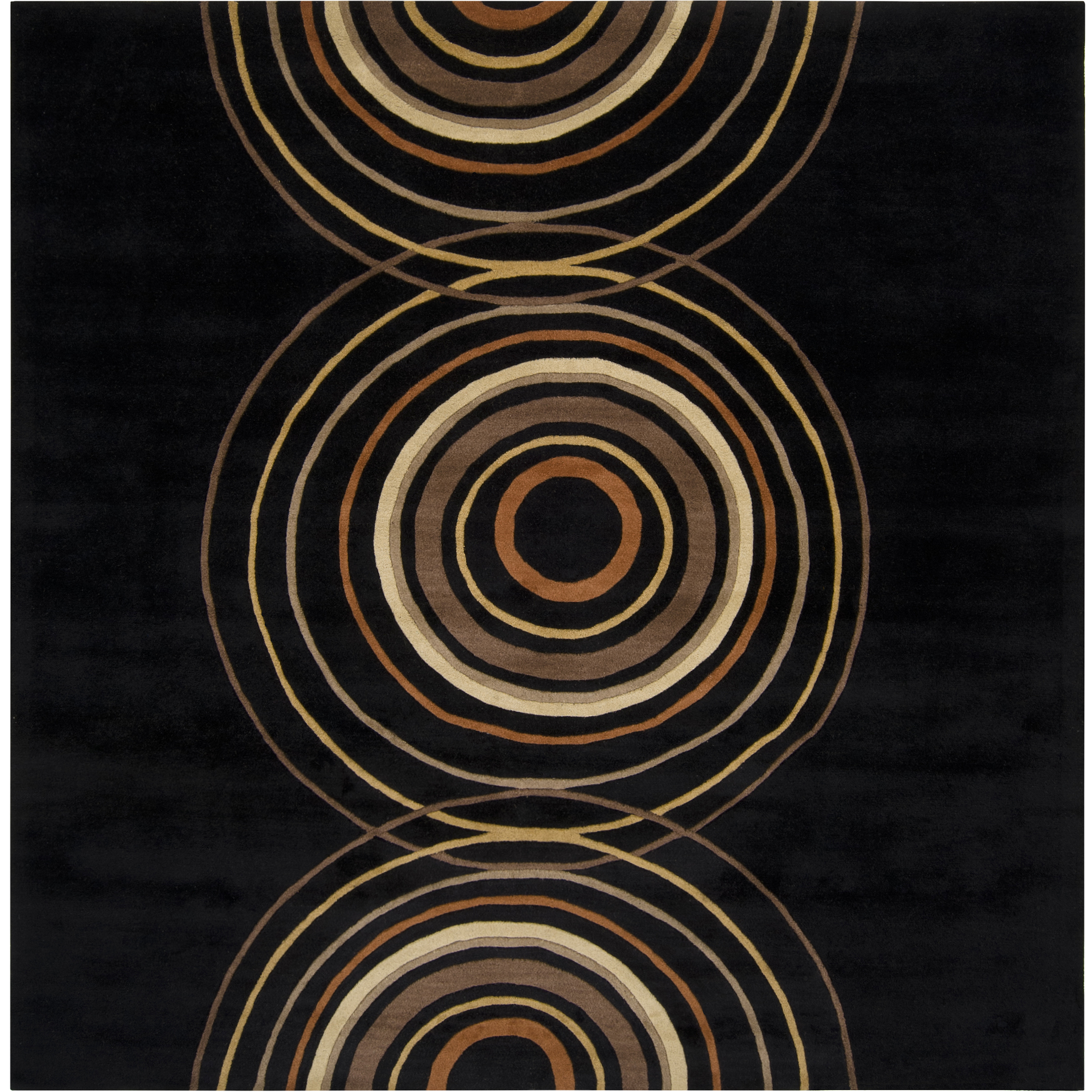 Forum 117 X 117 inch Black, Dark Brown, Tan, Camel, Peach, Khaki, Wheat Rug