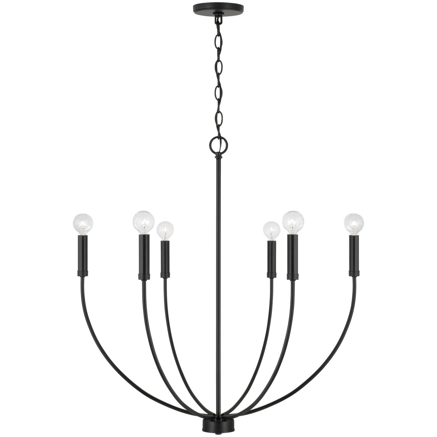 Ansley 6 Light 30.25 inch Matte Black Chandelier Ceiling Light