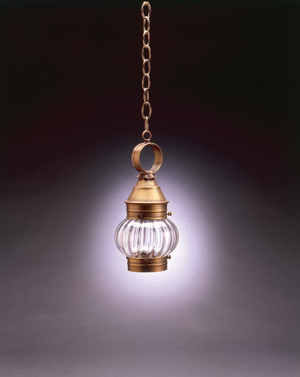 Cageless Onion 1 Light 5.5 inch Dark Antique Brass Outdoor Ceiling Light in Clear Glass