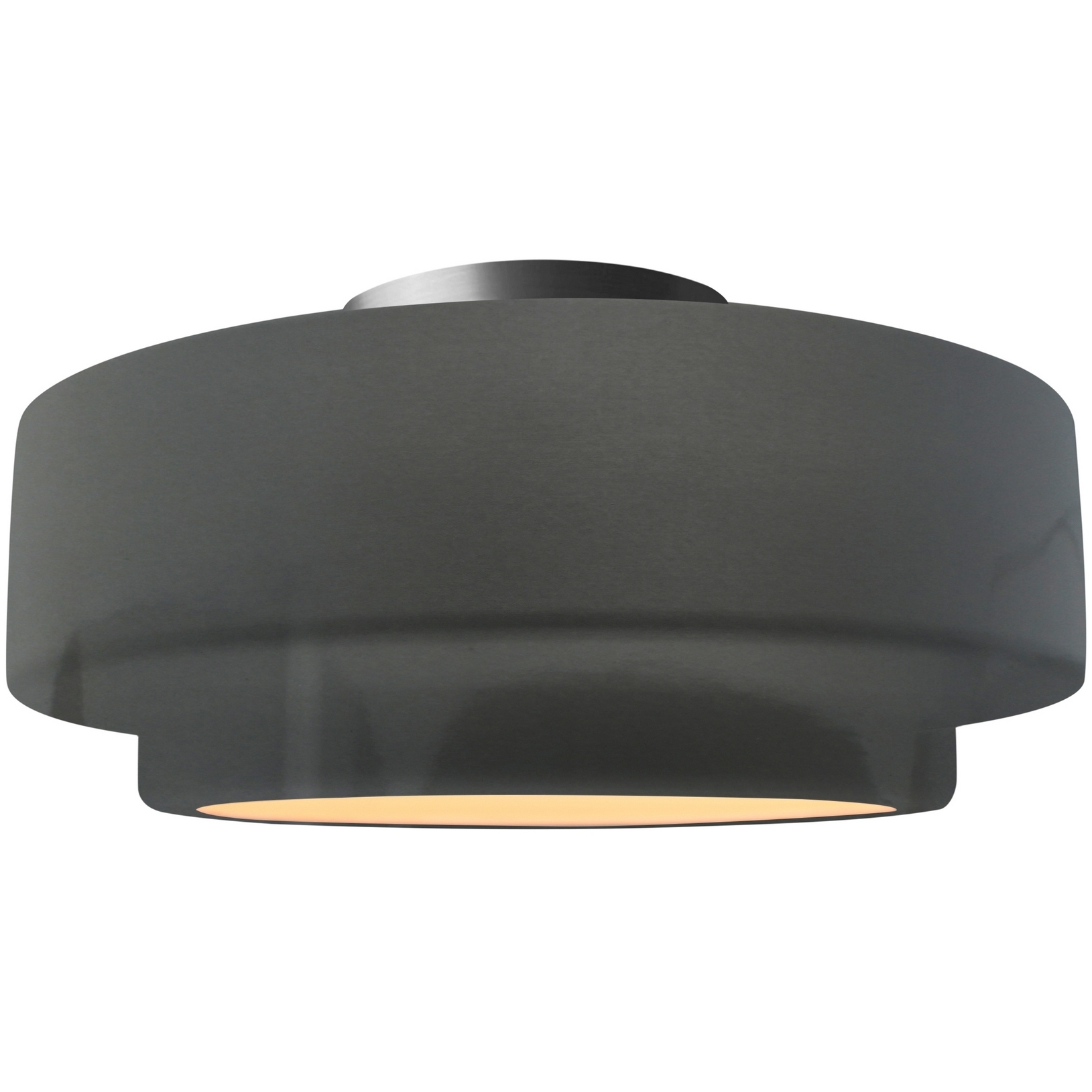 Radiance Collection - Tier 1 Light 12 inch Gloss Grey Semi-Flush Ceiling Light, Form+Finish+Function