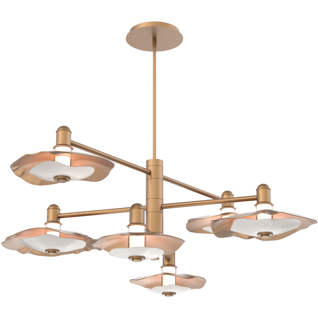 Cumulus LED 55 inch Novel Brass with White Metal Mobile Chandelier Ceiling Light