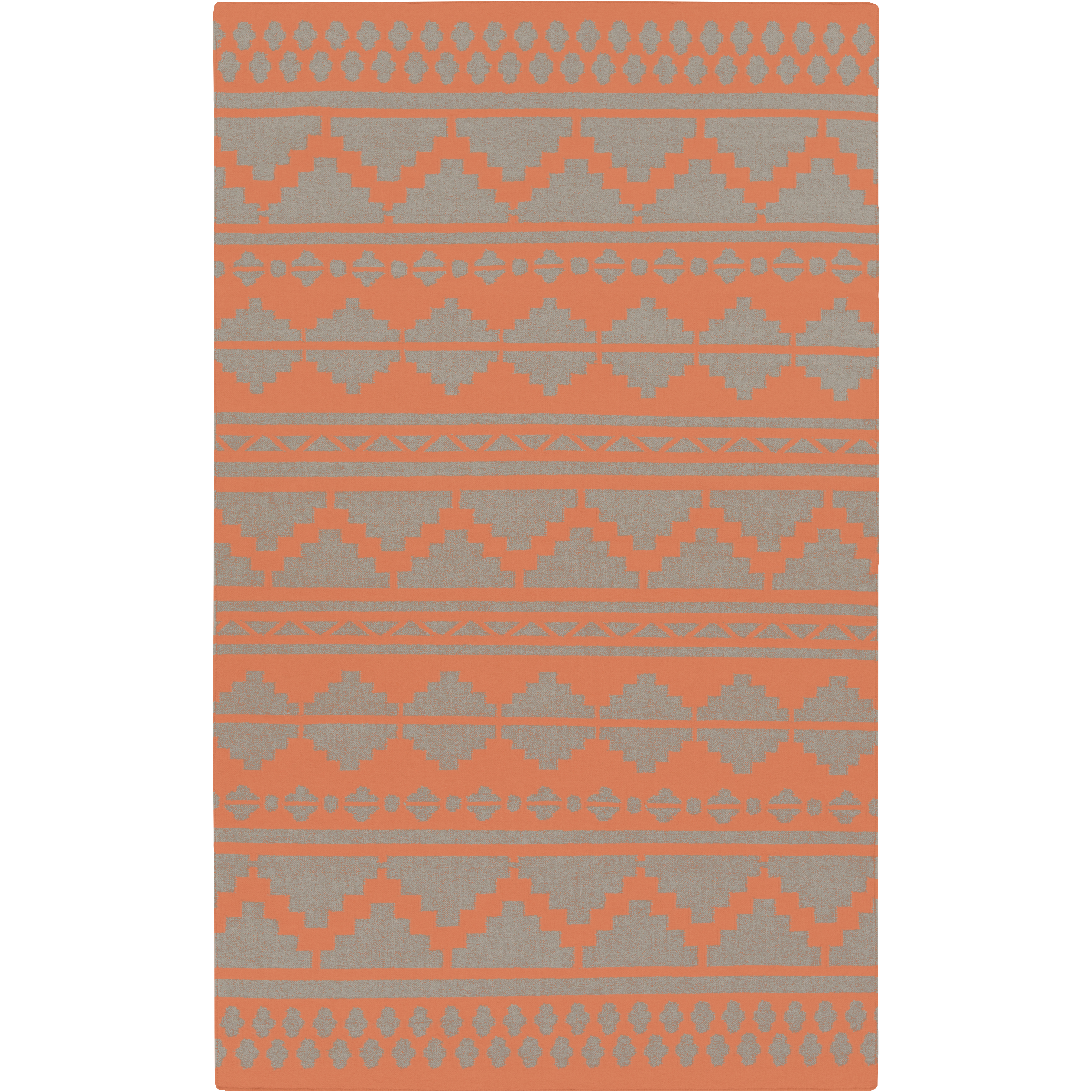 Frontier 66 X 42 inch Bright Orange, Taupe Rug
