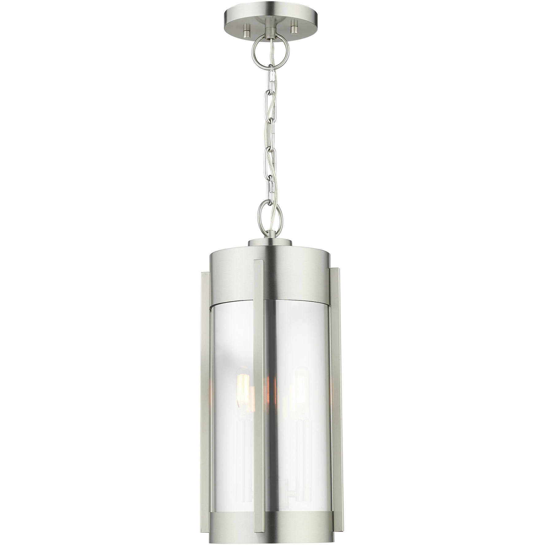 Sheridan 2 Light 7.5 inch Brushed Nickel Outdoor Pendant Lantern