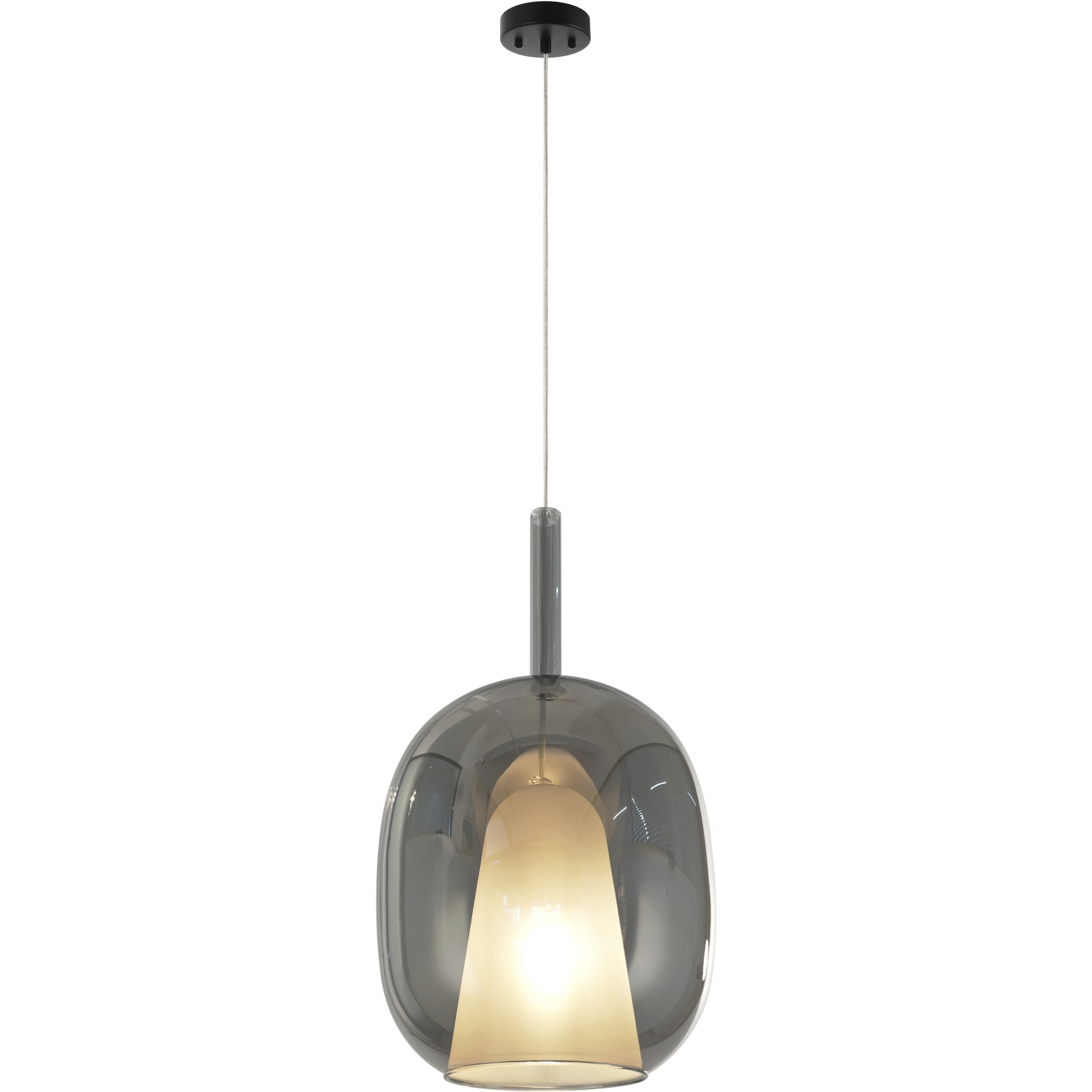 Dusk 1 Light 9.84 inch Black Pendant Ceiling Light in Smoke