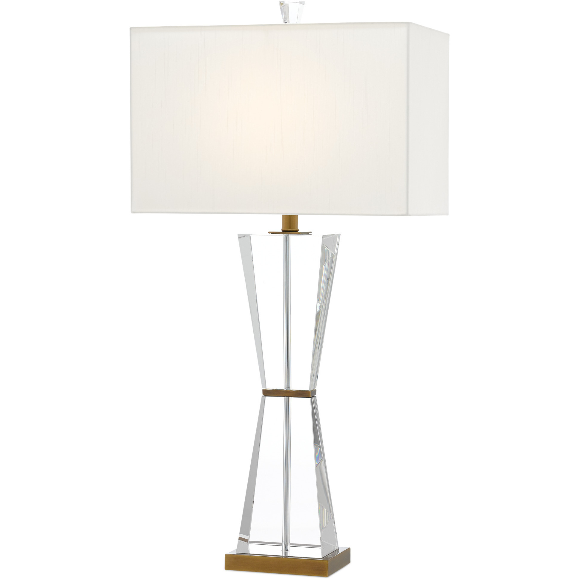 Laelia 34 inch 150 watt Clear and Antique Brass Table Lamp Portable Light