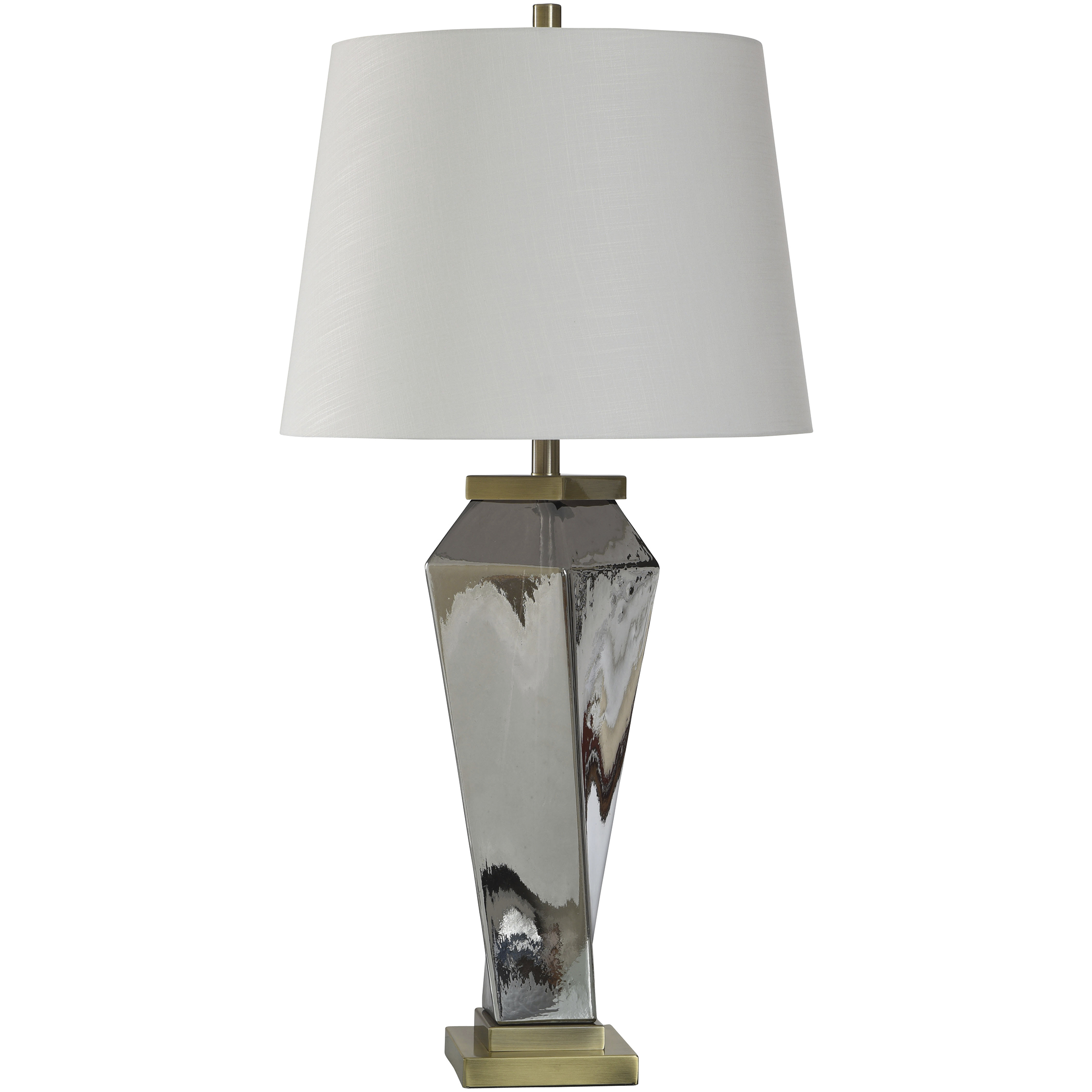 Cameron 36.25 inch 100.00 watt Smoke Chrome and Brass Table Lamp Portable Light