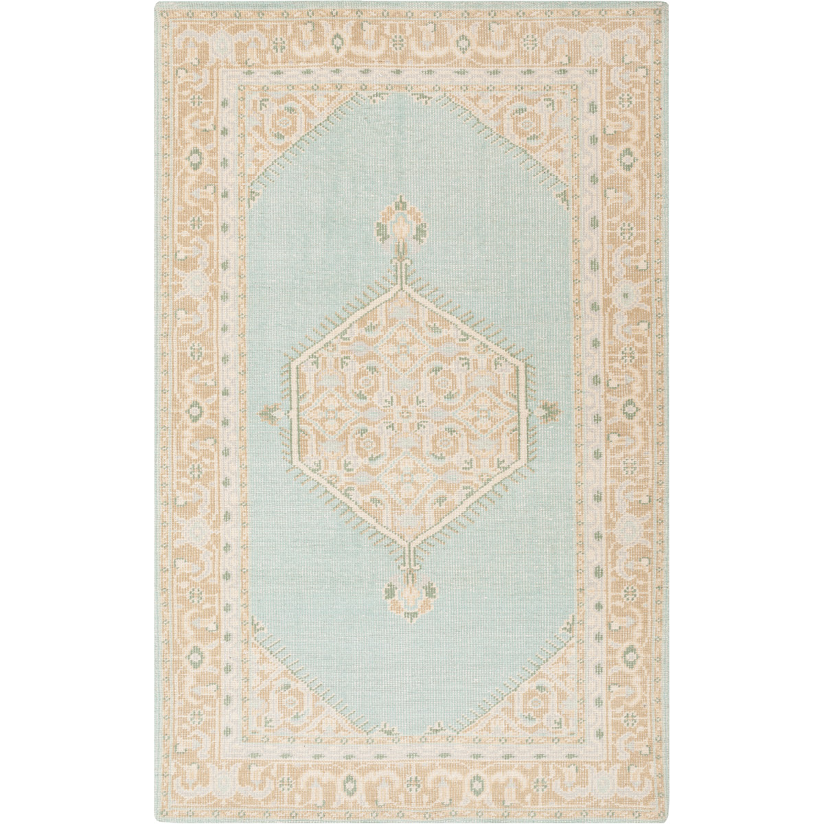 Zahra 102 X 66 inch Sage/Tan/Beige/Dark Green/Medium Gray Rugs, Wool