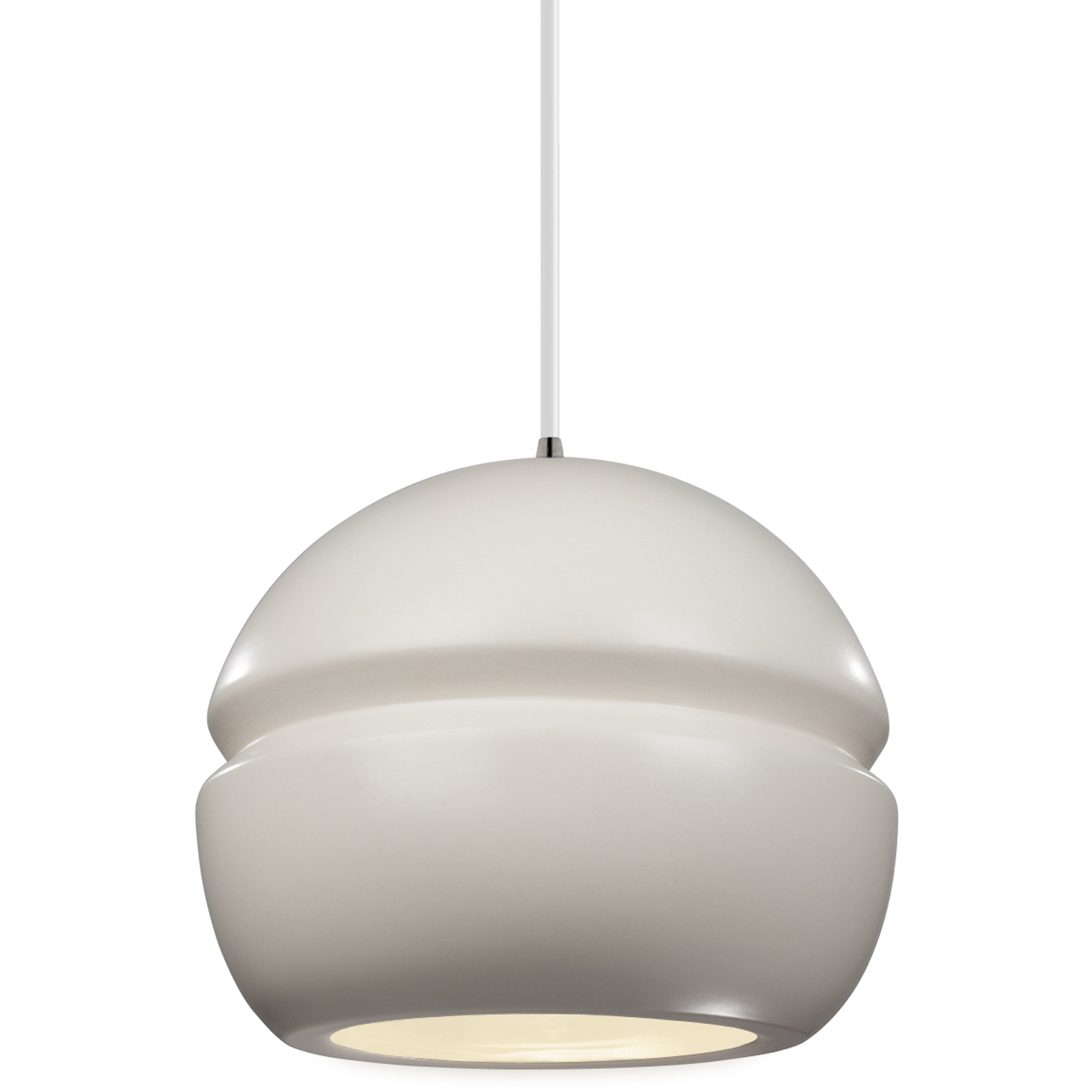 Radiance Collection 1 Light 8 inch Brushed Nickel and Matte White and White Pendant Ceiling Light