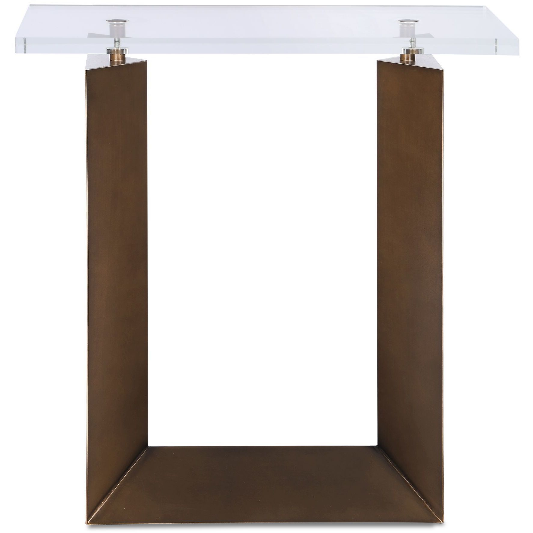 McElroy 25 X 23.5 inch Bronze and Clear Acrylic Side Table