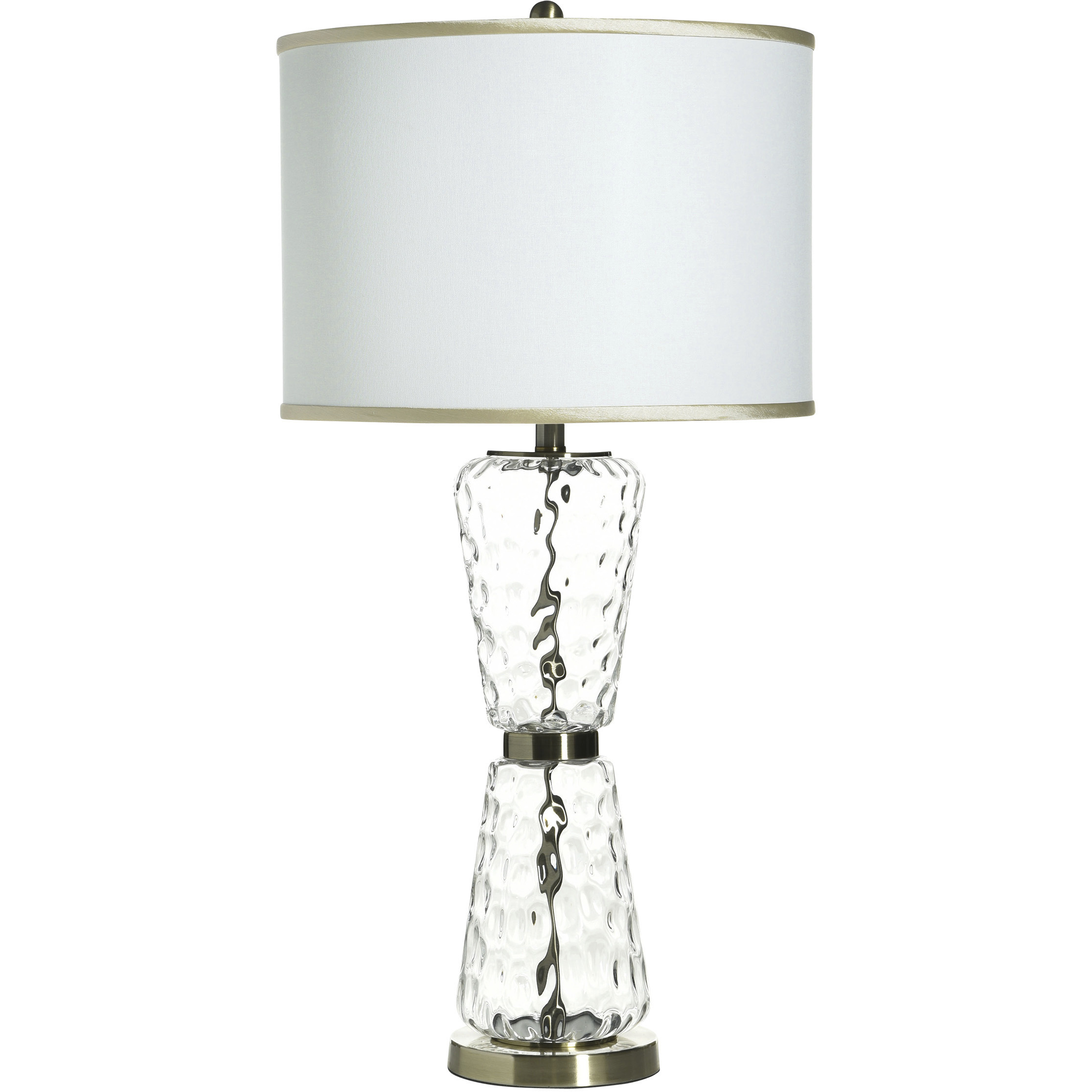 Ondine 34.5 inch 100 watt Antique Brass and Clear and White Table Lamp Portable Light
