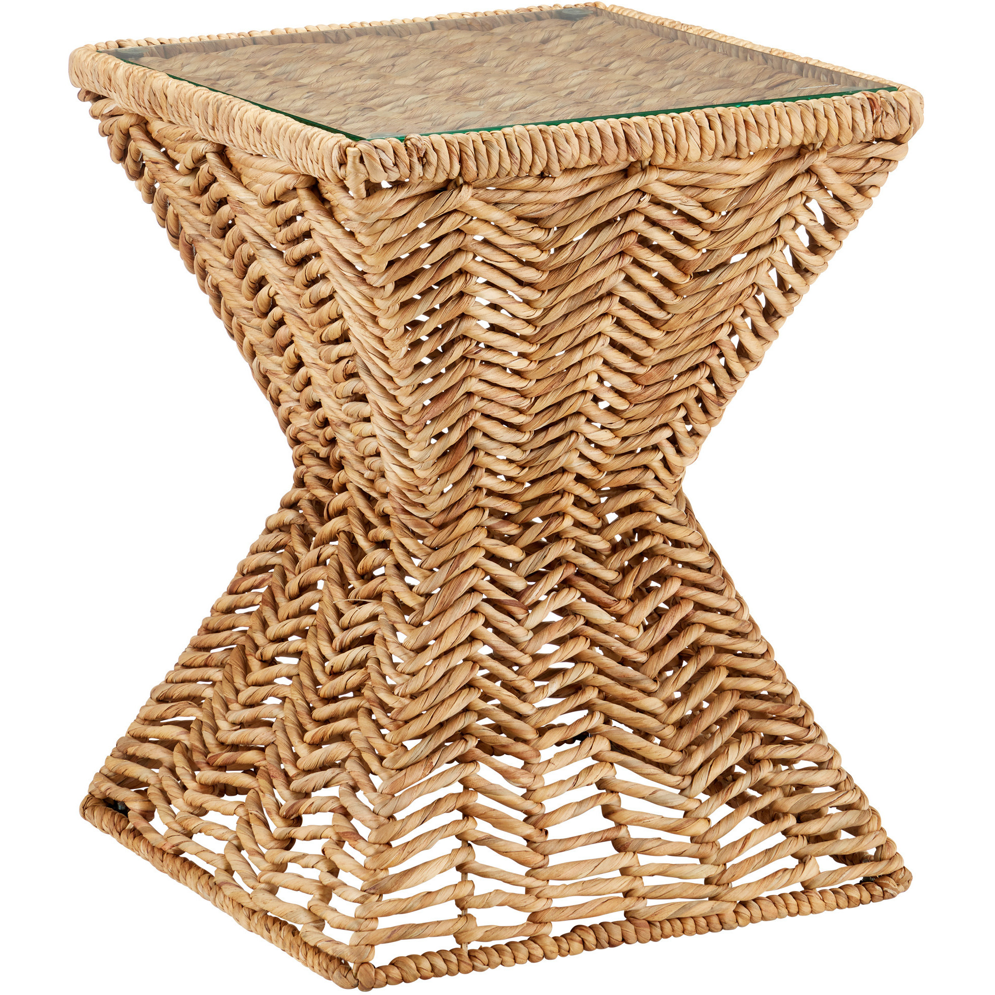 Hadi 23 X 18 inch Natural and Clear Accent Table