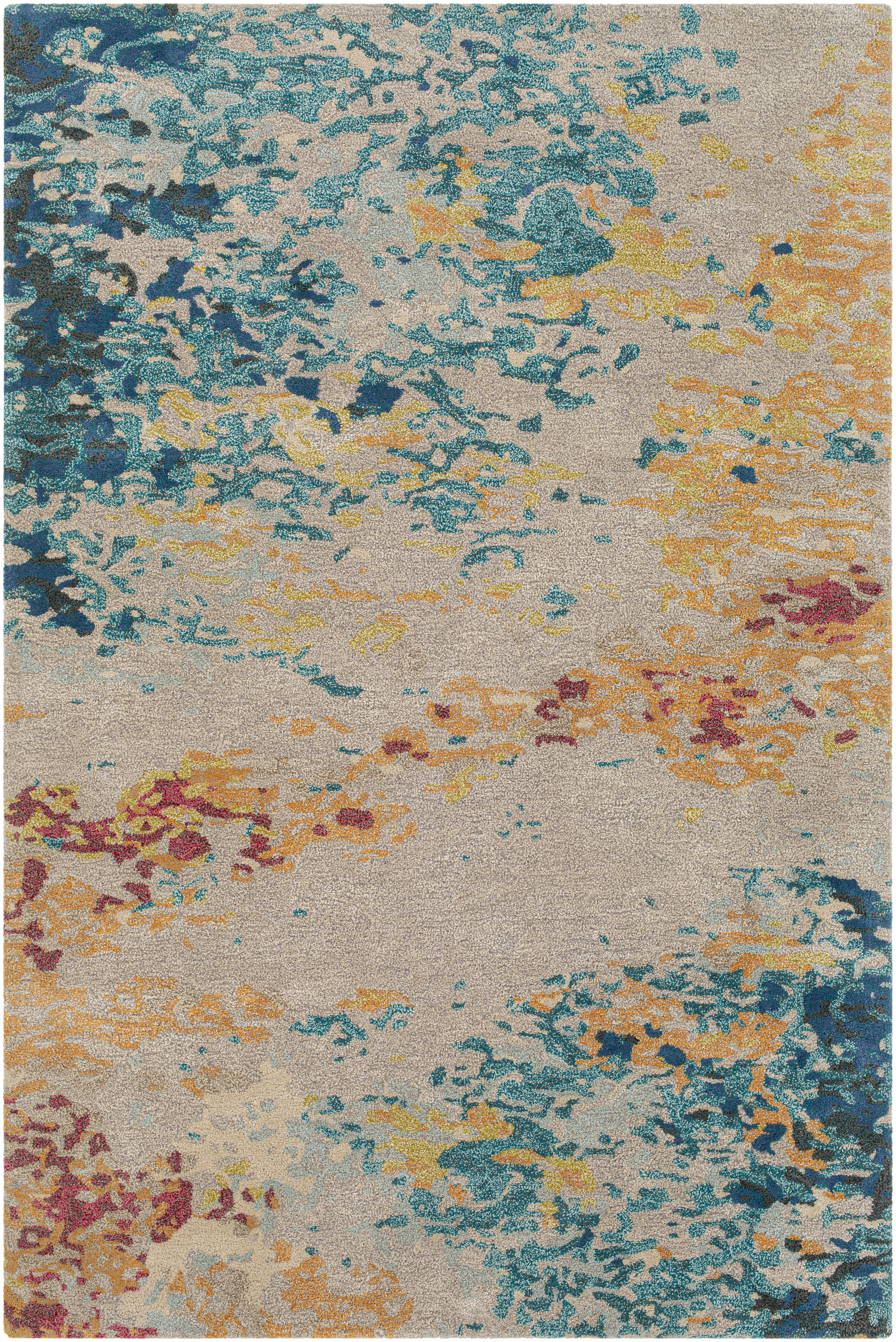 Kavita 108 X 72 inch Aqua Rug, Rectangle