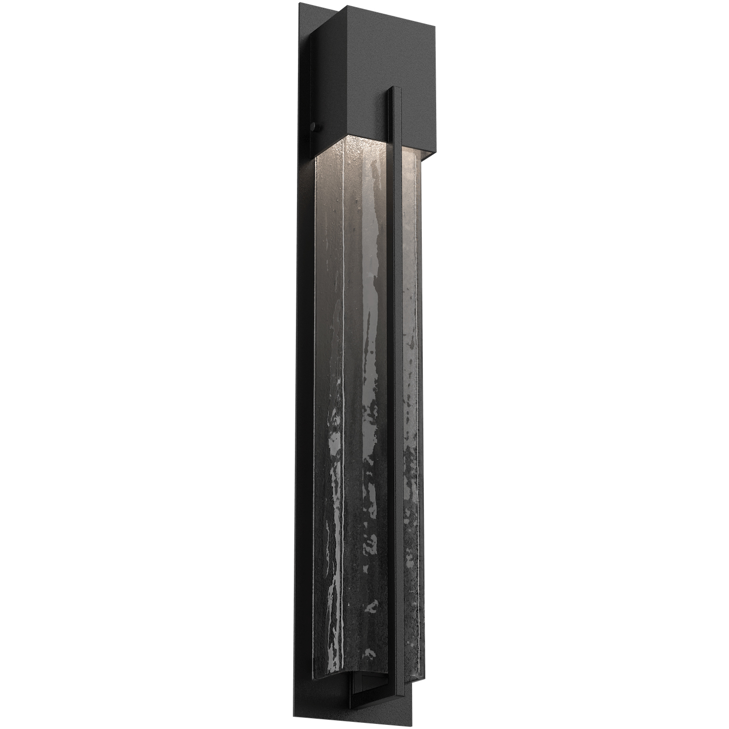Outdoor Square Motif LED 29 inch Textured Black Outdoor Sconce in 3000K LED, Smoke Granite, XL Square