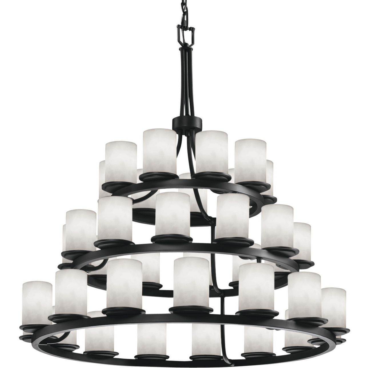 Clouds 36 Light 42 inch Matte Black Chandelier Ceiling Light in Incandescent, Cylinder