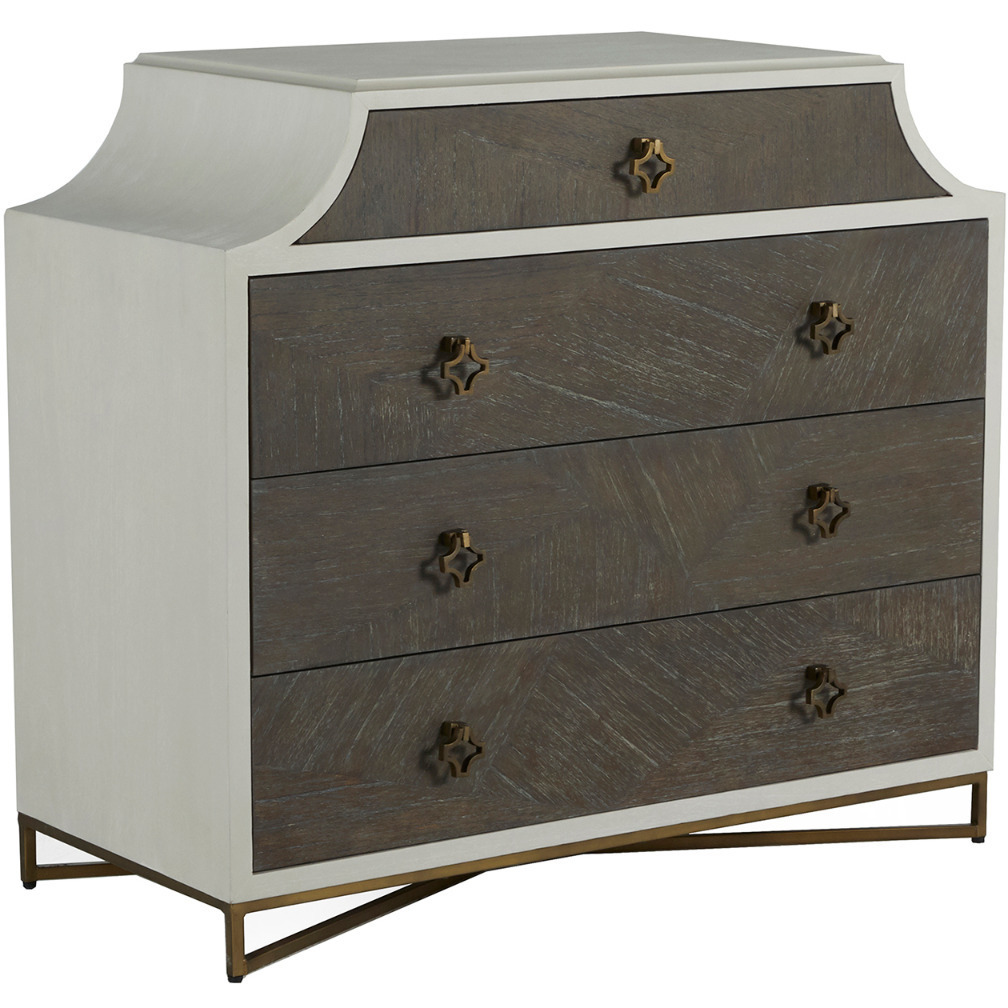 Kirsten Cerused White / Cerused Coal / Stained Brass Chest