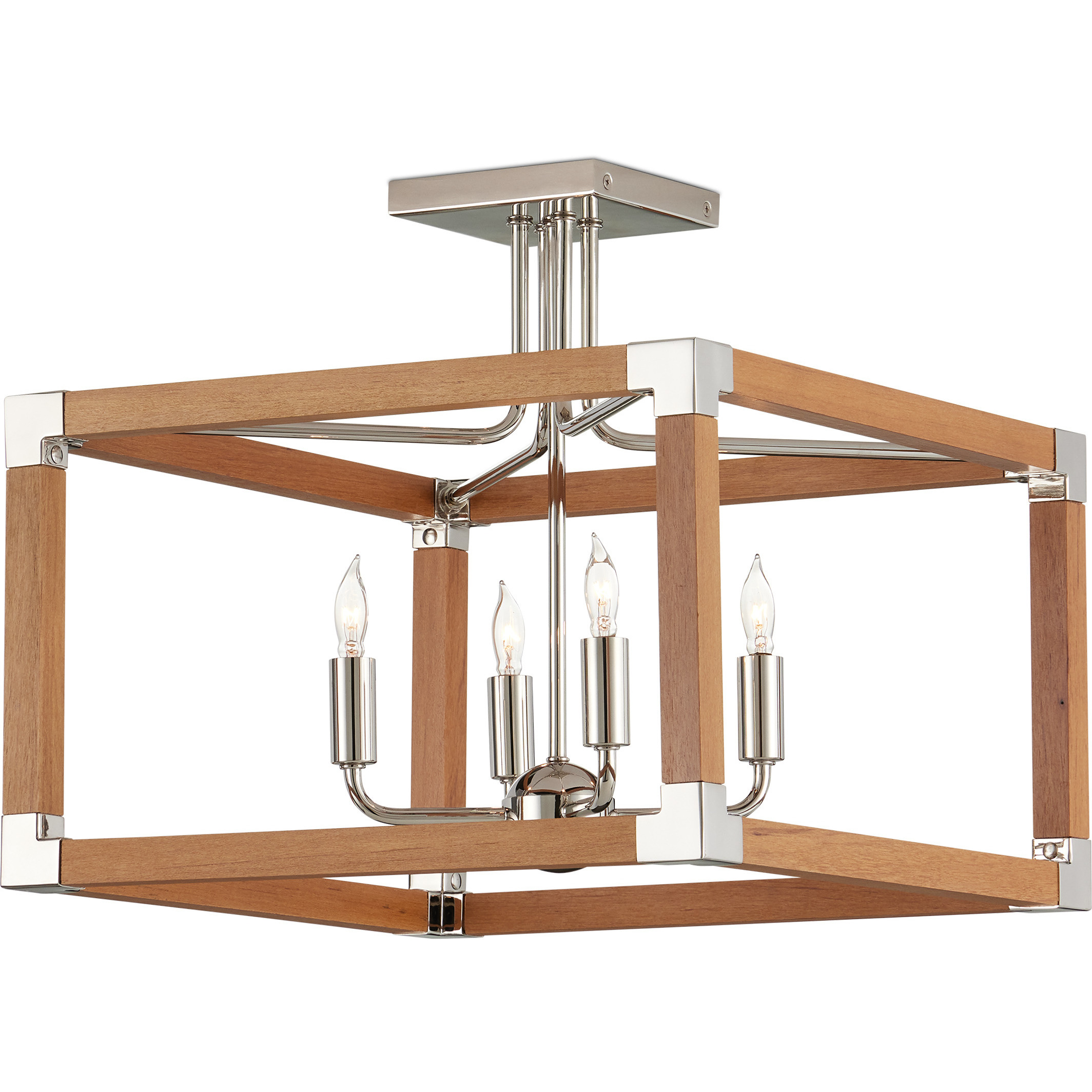 Boyd 4 Light 16.25 inch Polished Nickel Semi-Flush Mount Ceiling Light