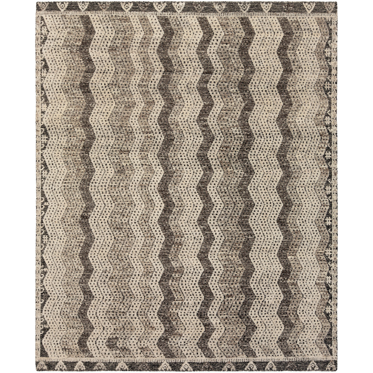 Tunus 36 X 24 inch Ivory/Medium Gray/Dark Brown/Black Rugs