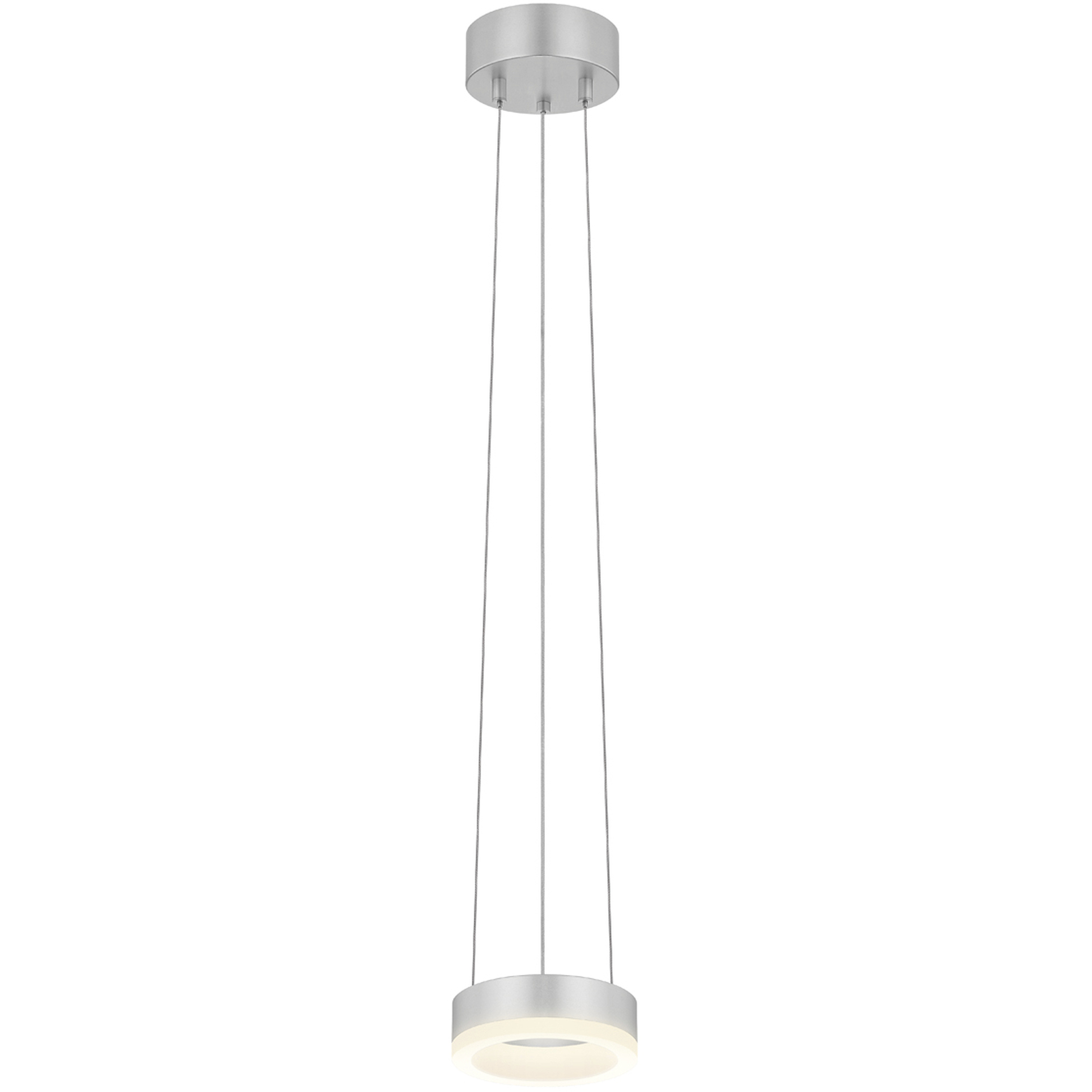 Corona LED 6 inch Bright Satin Aluminum Pendant Ceiling Light in Standard Suspension