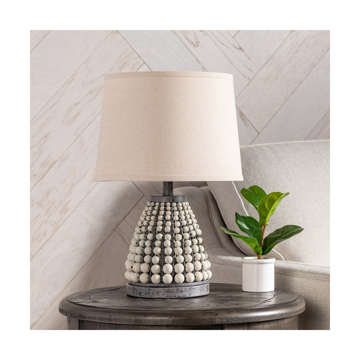 Amelia 21.75 inch 150 watt Handfinished Natural and Black Table Lamp Portable Light