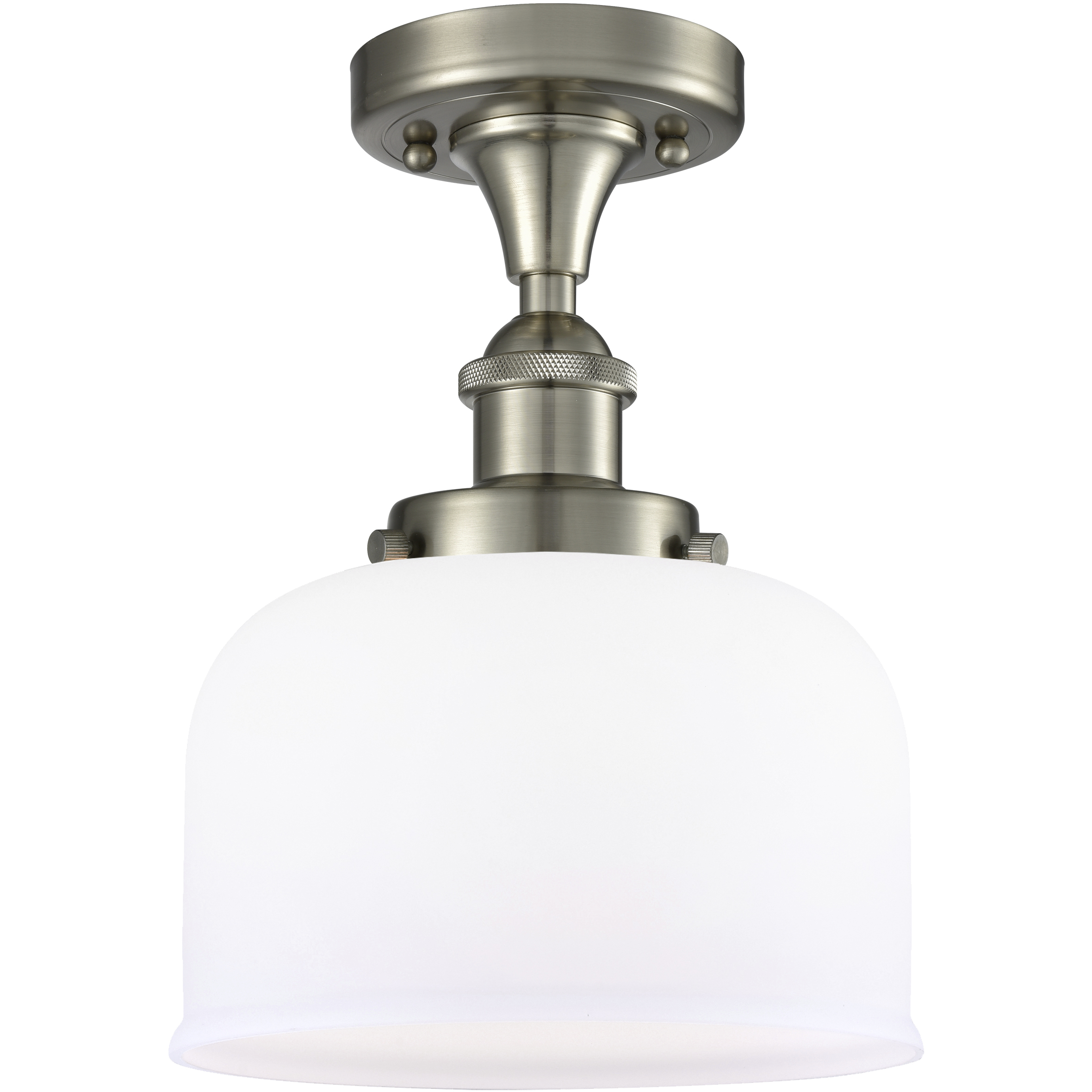 Bell 1 Light 6.5 inch Brushed Satin Nickel Semi-Flush Mount Ceiling Light