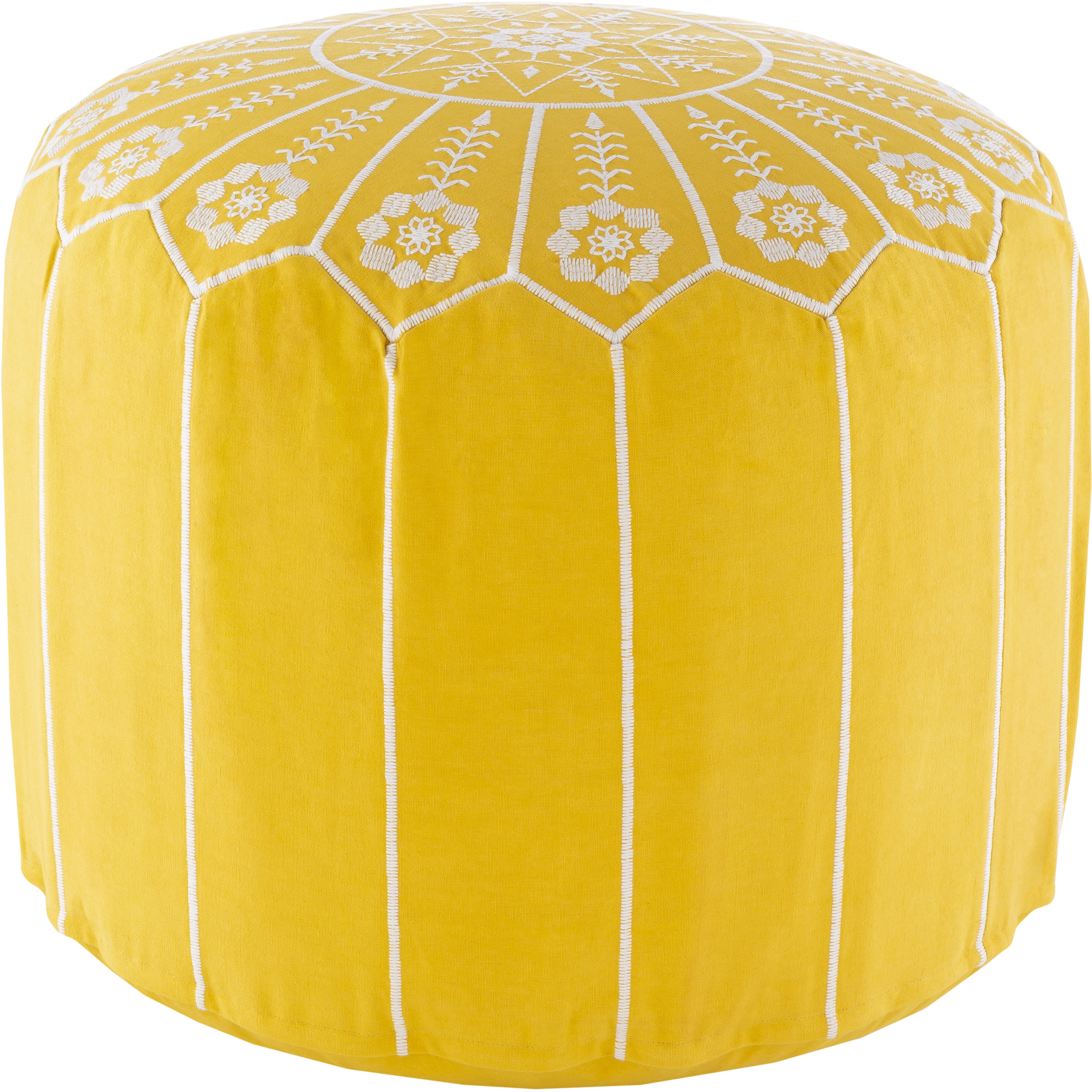 Taza 12 inch Yellow Pouf, Cylinder